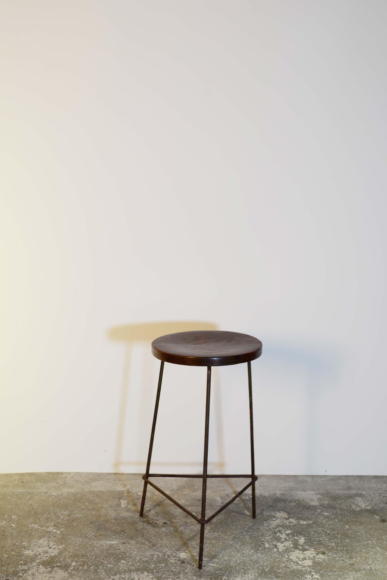 Indian Pierre Jeanneret PJ-SI-58-A Stool / Authentic Mid-Century Modern Chandigarh For Sale