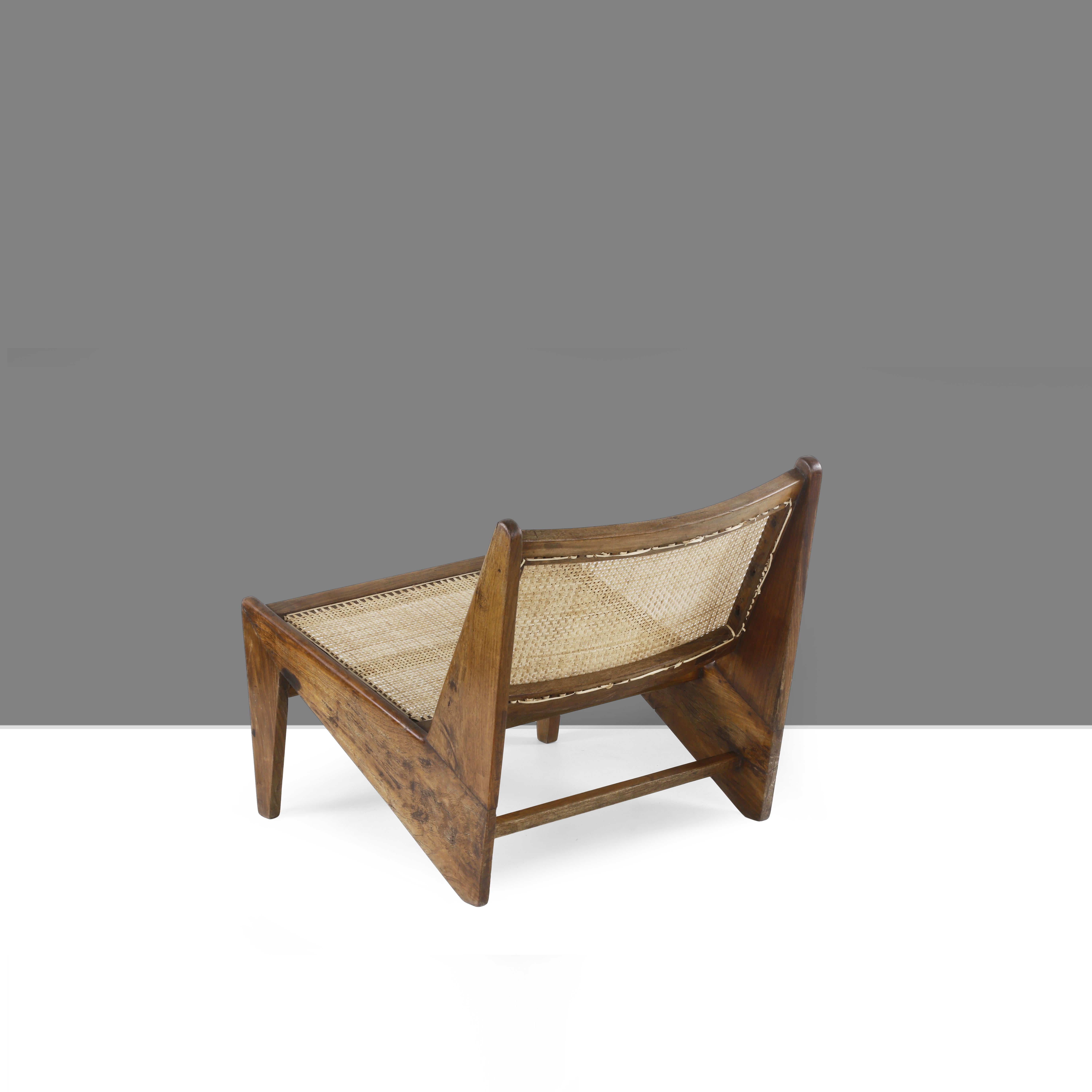Hand-Crafted Pierre Jeanneret PJ-SI-59-A Pair of Kangaroo Chairs / Authentic Mid-Century For Sale