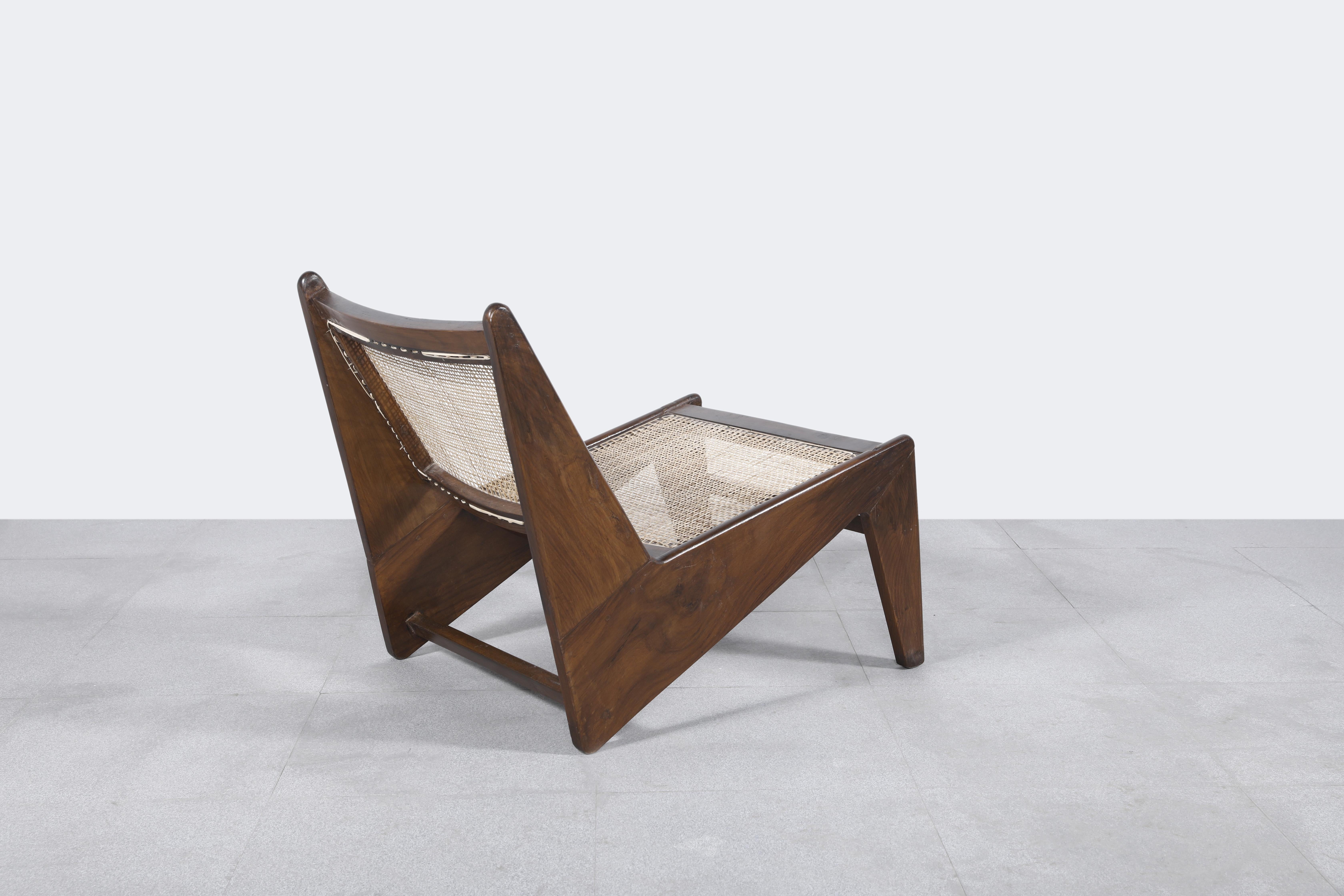 Pierre Jeanneret PJ-SI-59-A, Paar Kangaroo-Stühle, authentisch, Mid-Century (Handgefertigt) im Angebot