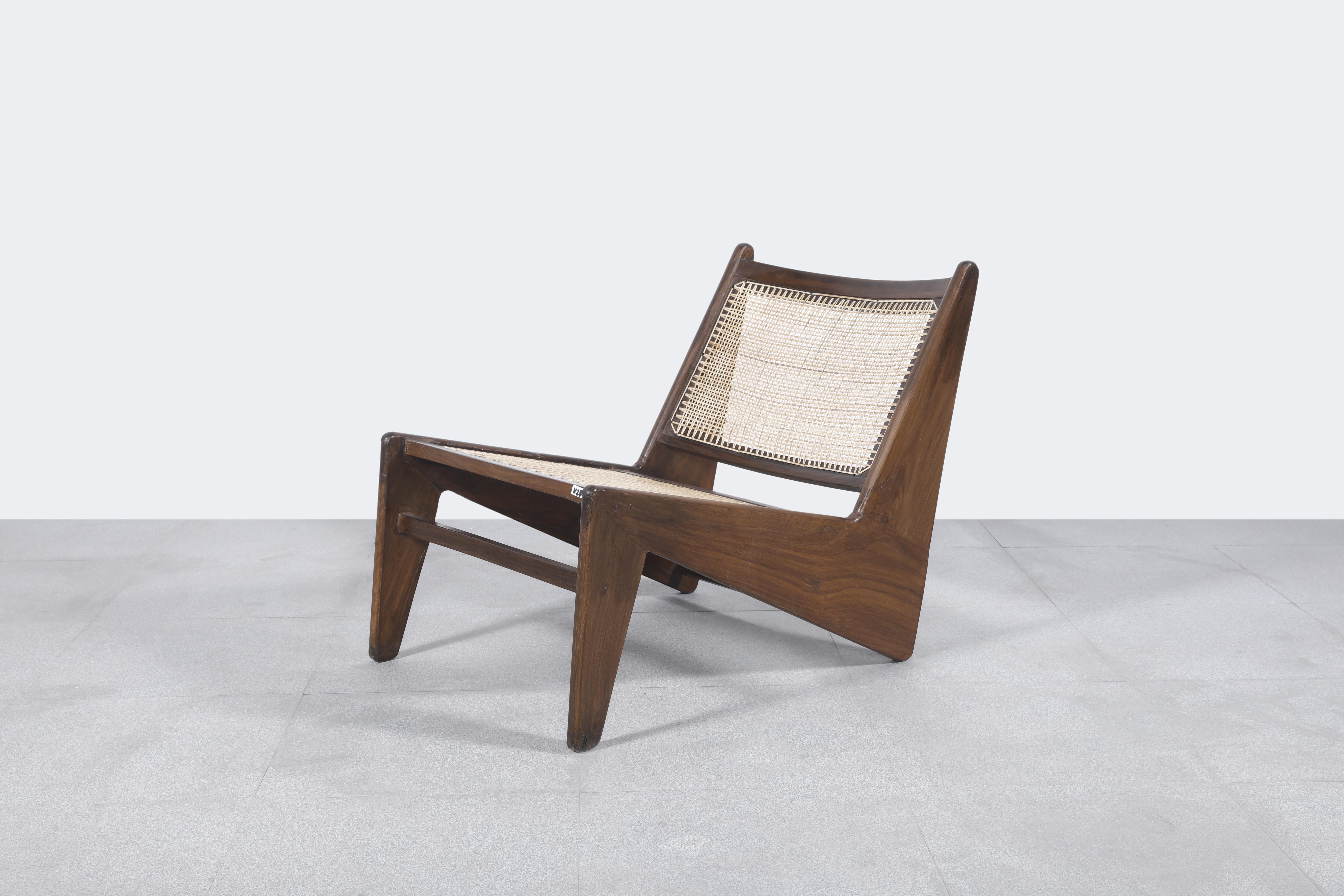 Pierre Jeanneret PJ-SI-59-A, Paar Kangaroo-Stühle, authentisch, Mid-Century (Gehstock) im Angebot