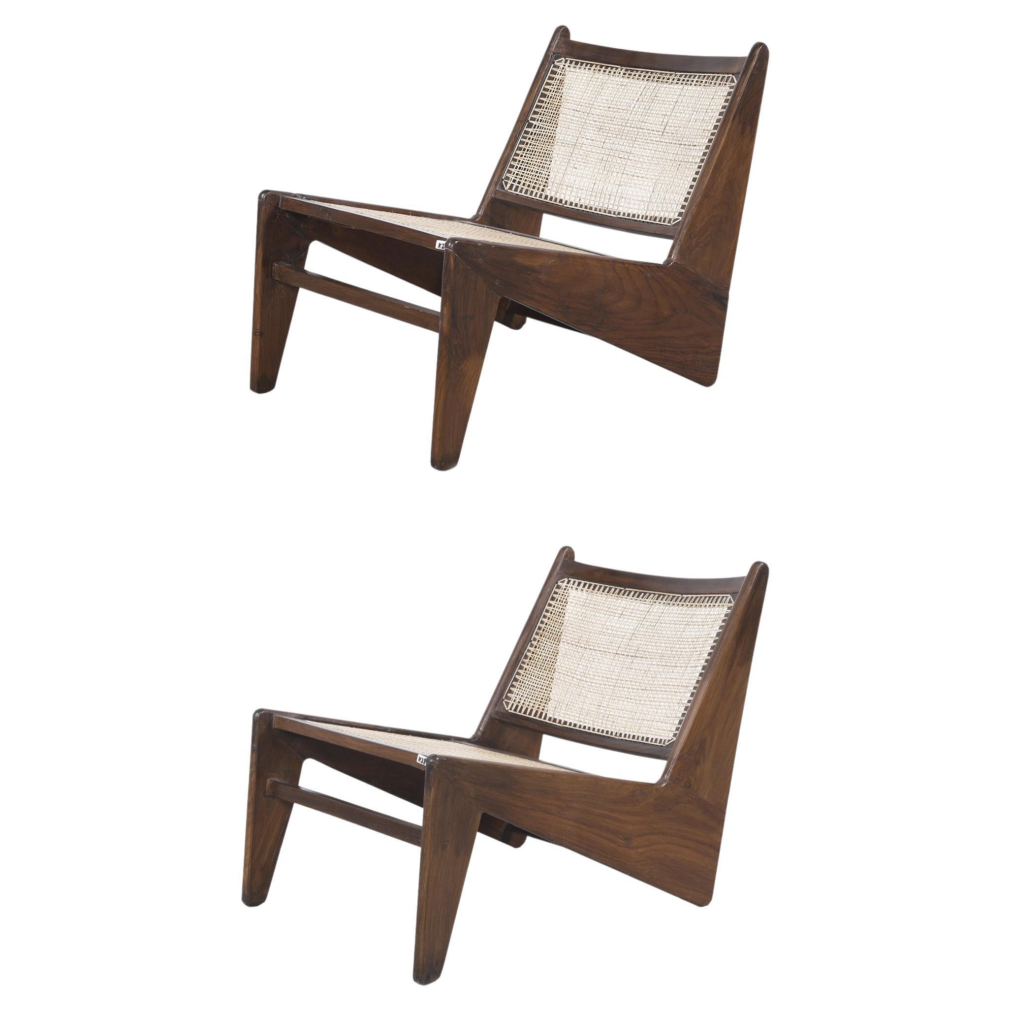 Pierre Jeanneret PJ-SI-59-A, Paar Kangaroo-Stühle, authentisch, Mid-Century