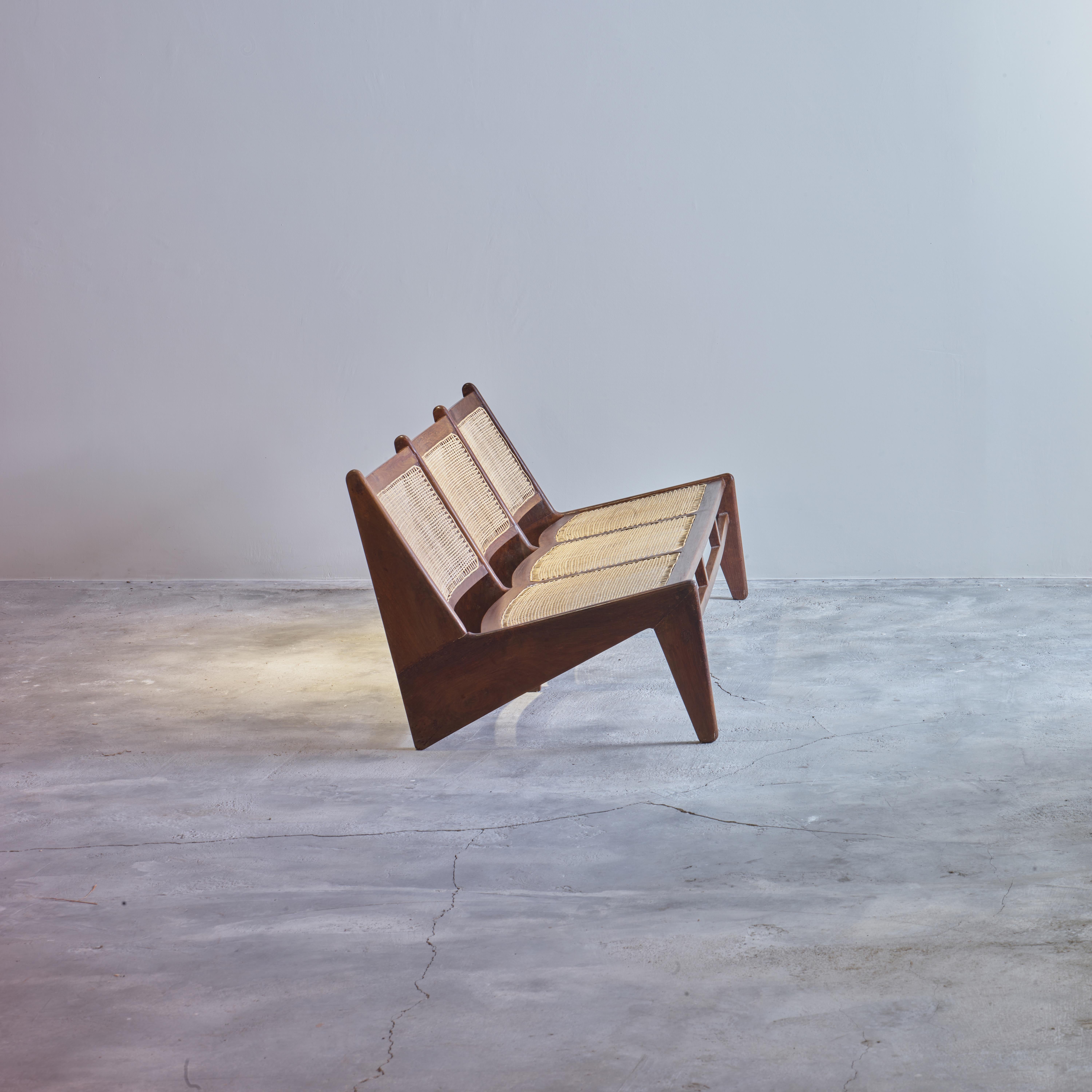 Siège/Authentique banc Pierre Jeanneret PJ-SI-59-B mi-siècle moderne en vente 1