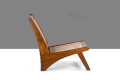 Pierre Jeanneret PJ-SI-60-A, Authentic Low Caned Armless Easy Chair