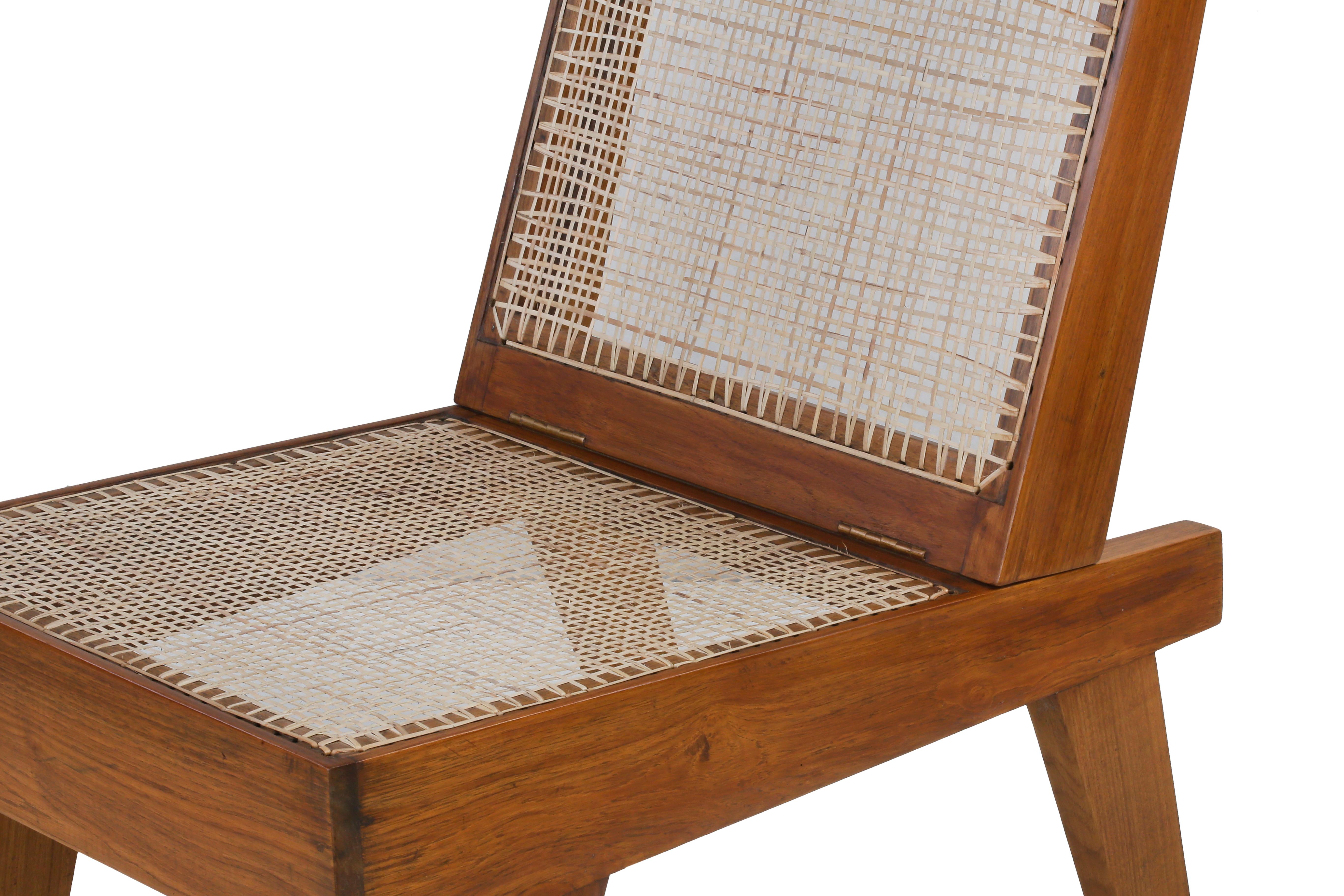 Pierre Jeanneret PJ-SI-61-A Rare Folding Lounge Chair / Authentic Mid-Century For Sale 1