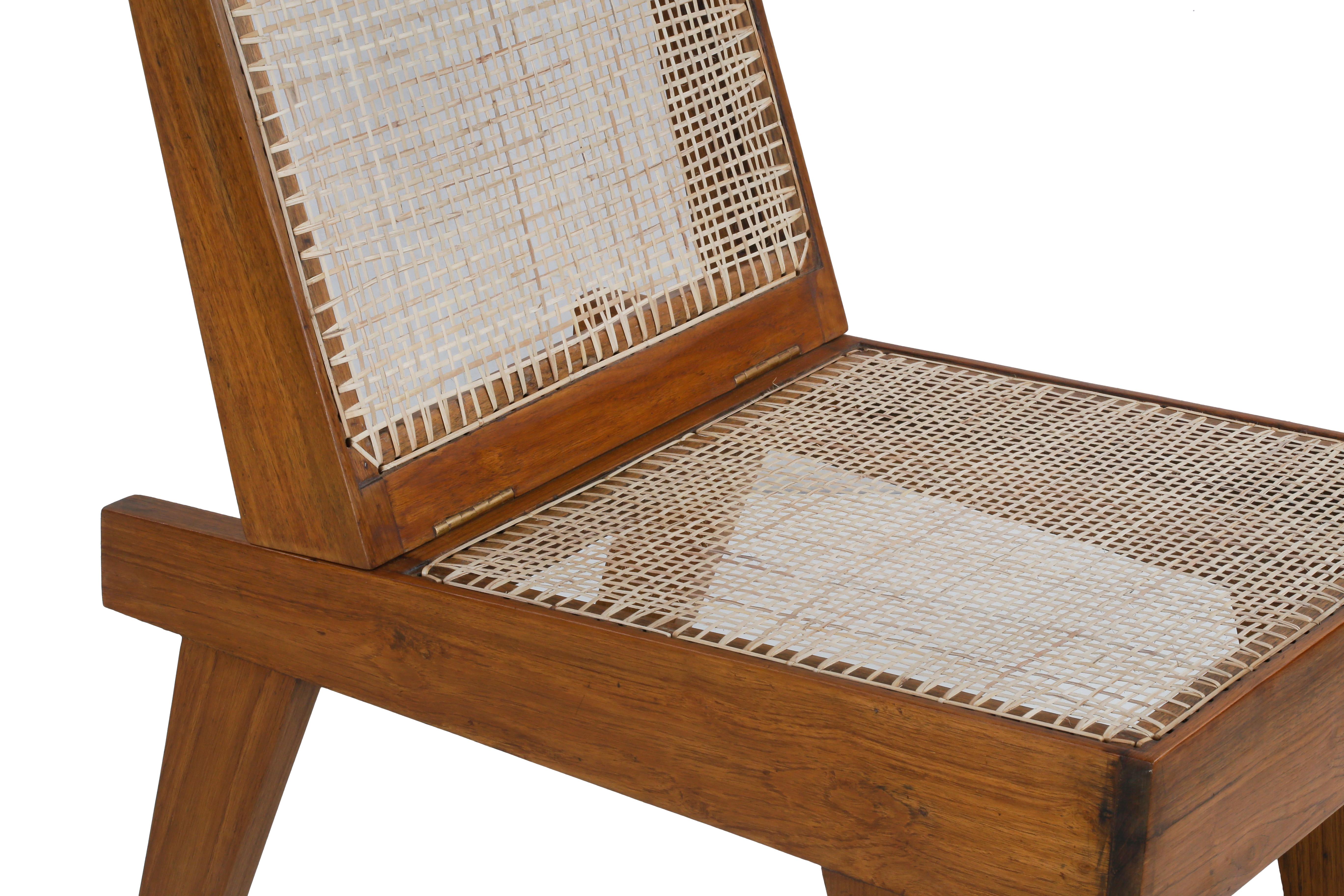 Pierre Jeanneret PJ-SI-61-A Rare Folding Lounge Chair / Authentic Mid-Century For Sale 2