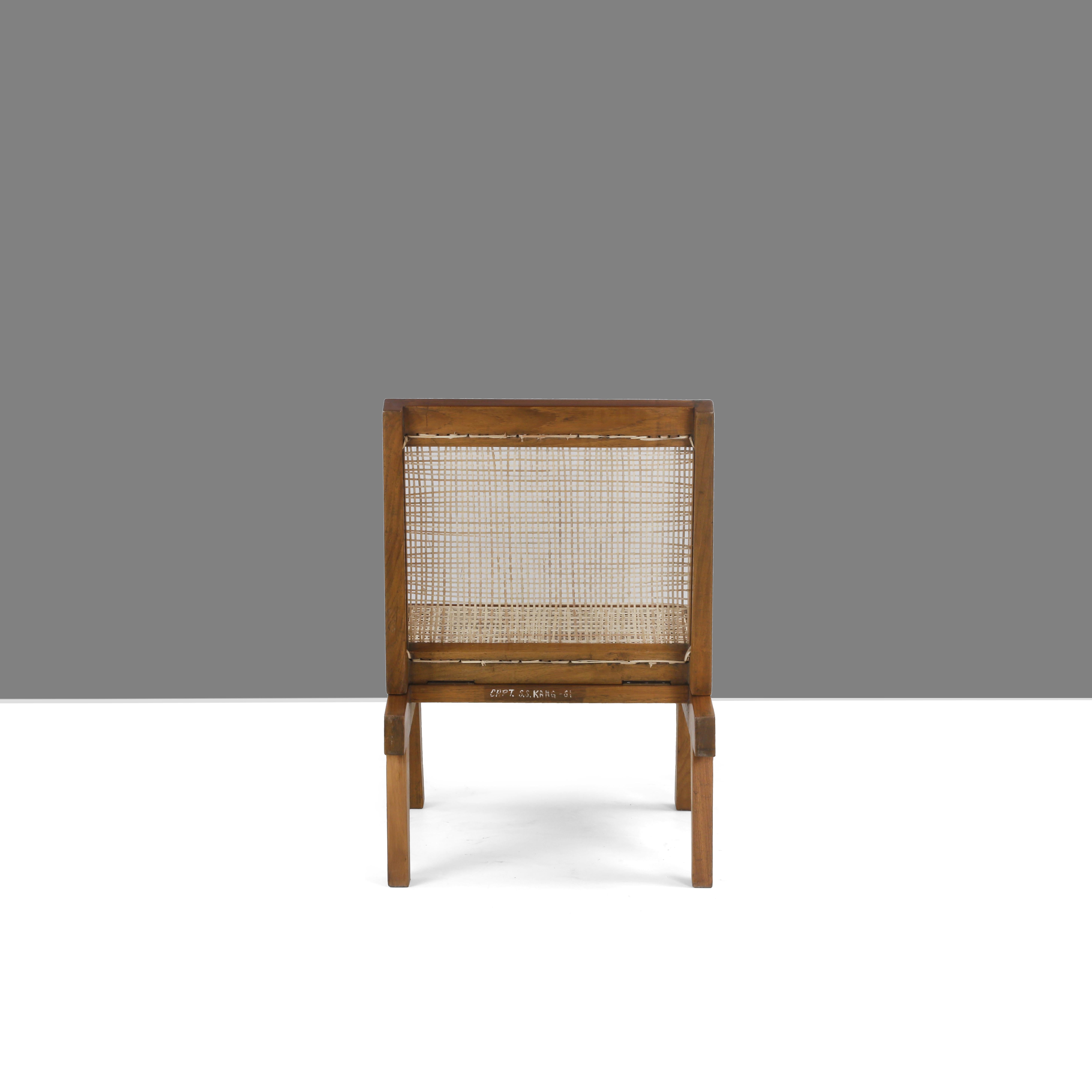 Indian Pierre Jeanneret PJ-SI-61-A Rare Folding Lounge Chair / Authentic Mid-Century For Sale