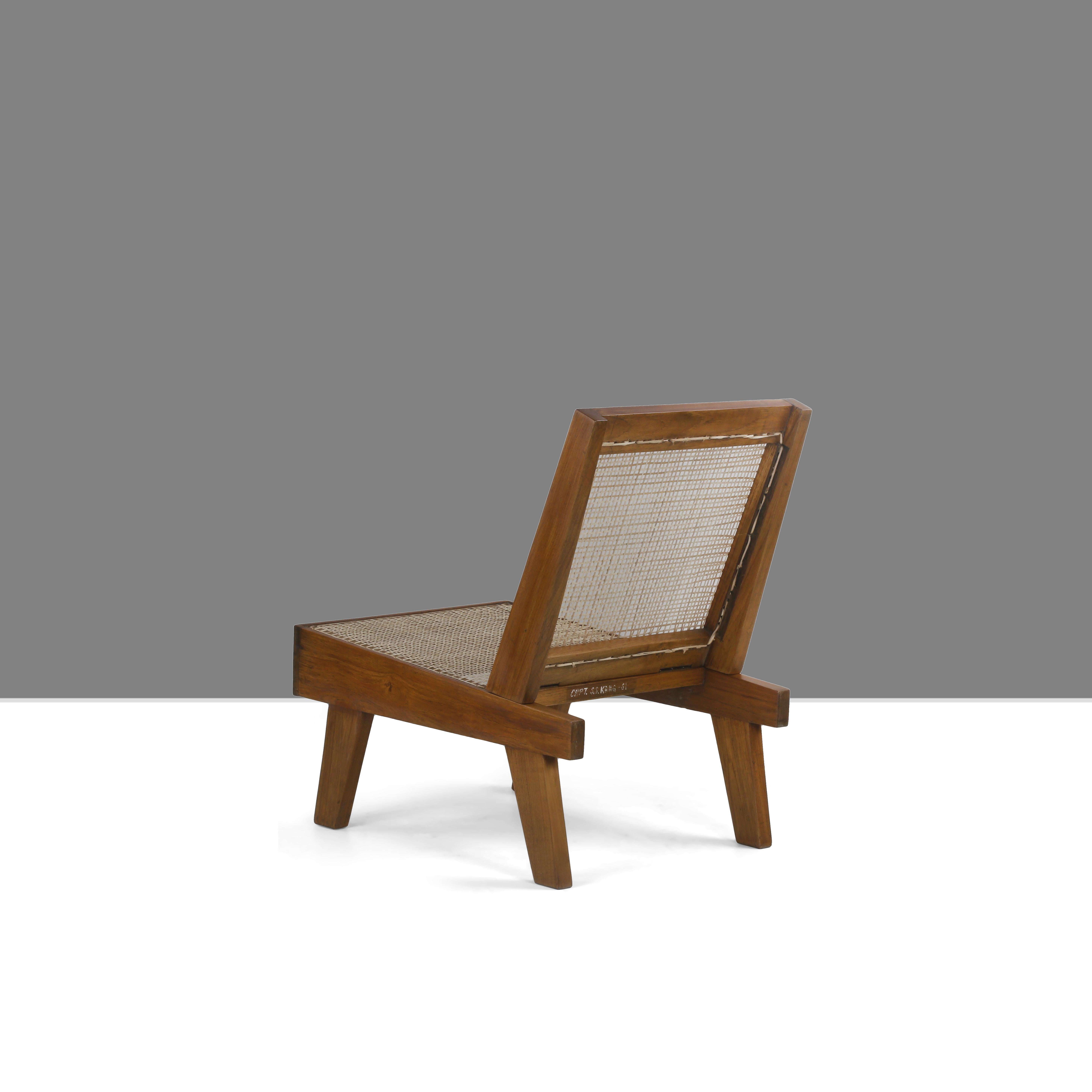 Hand-Crafted Pierre Jeanneret PJ-SI-61-A Rare Folding Lounge Chair / Authentic Mid-Century For Sale