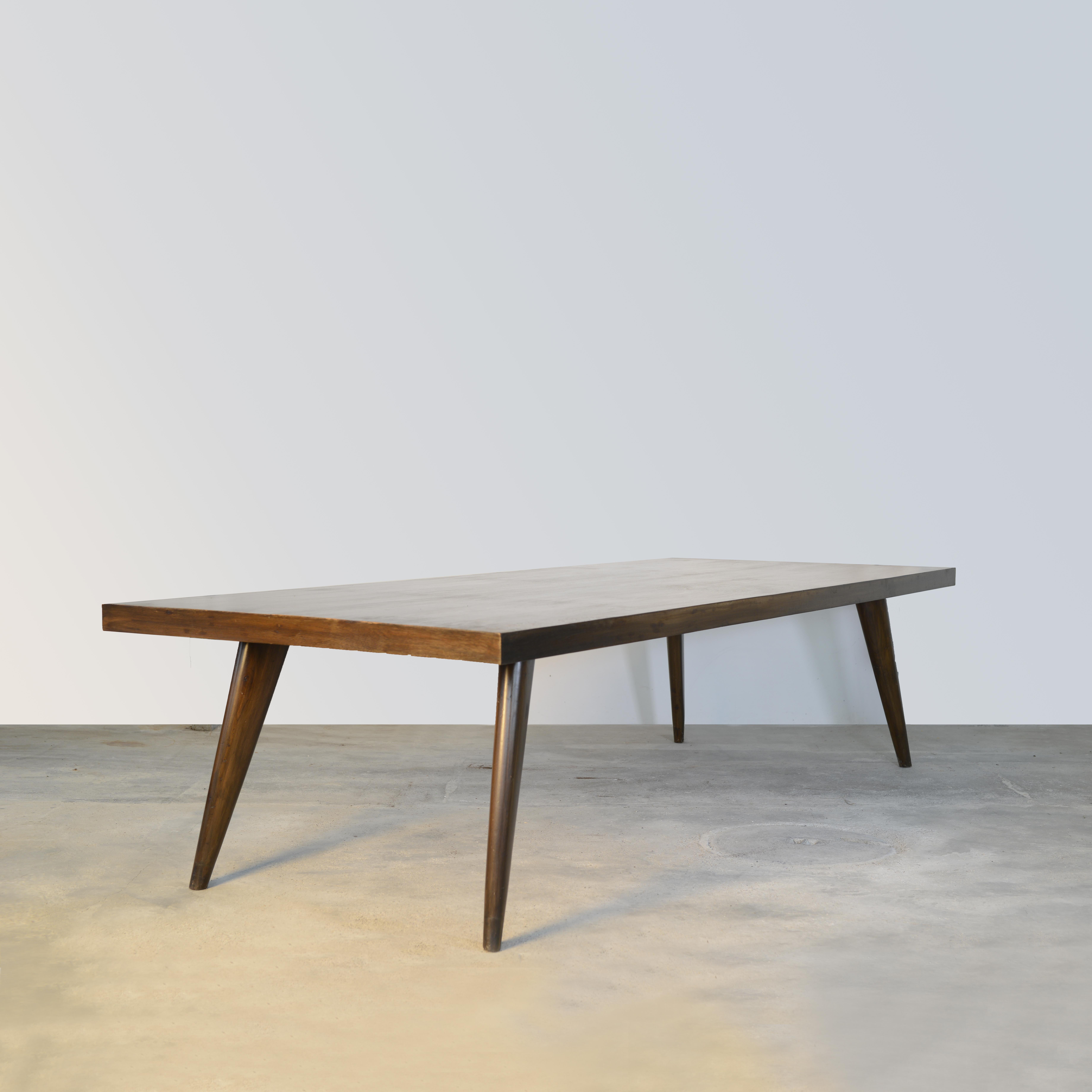 Indian Pierre Jeanneret PJ-TA-01-C Dining Table / Authentic Mid-Century Modern