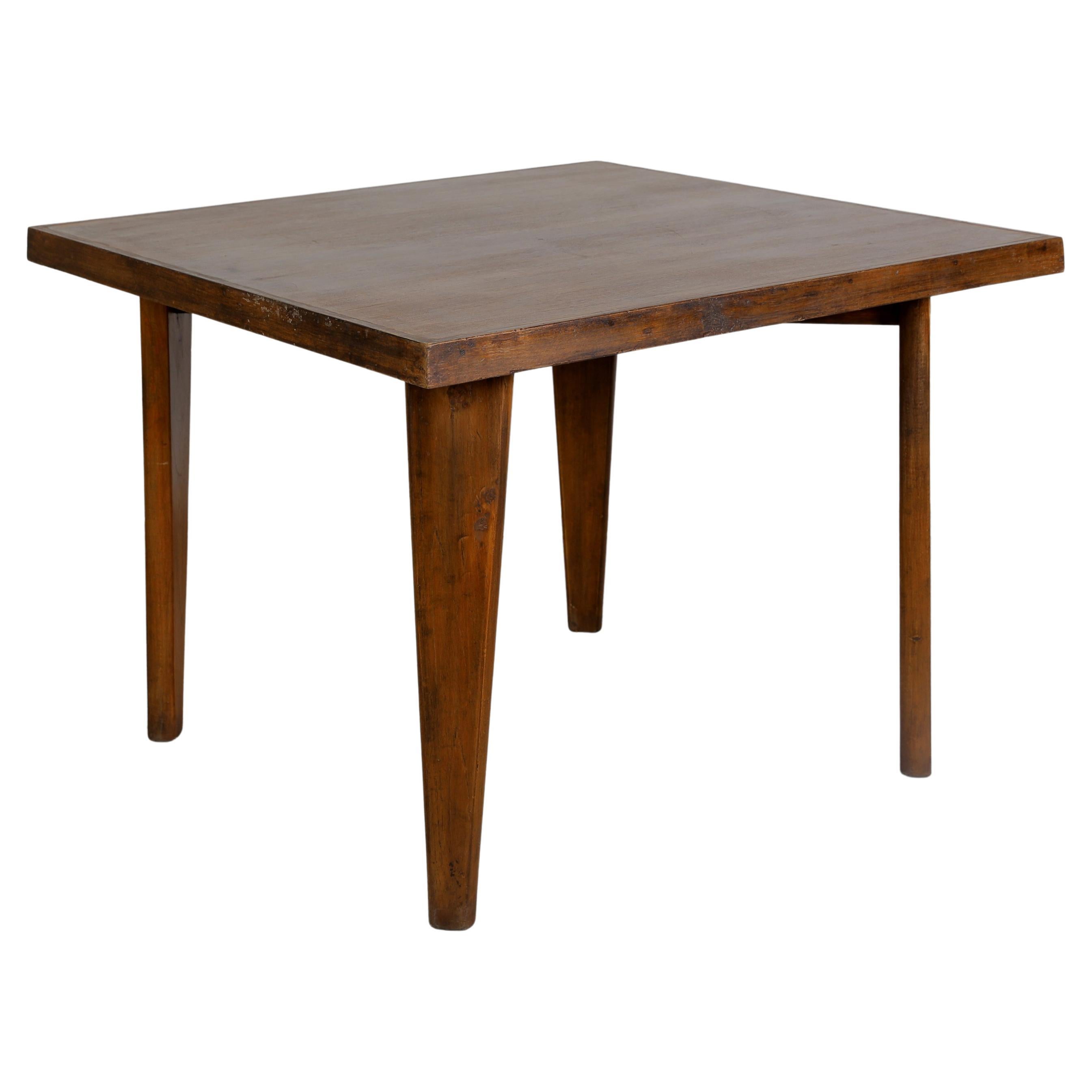 Pierre Jeanneret PJ-TA-04-A Table carrée/Authentique mi-siècle Chandigarh en vente