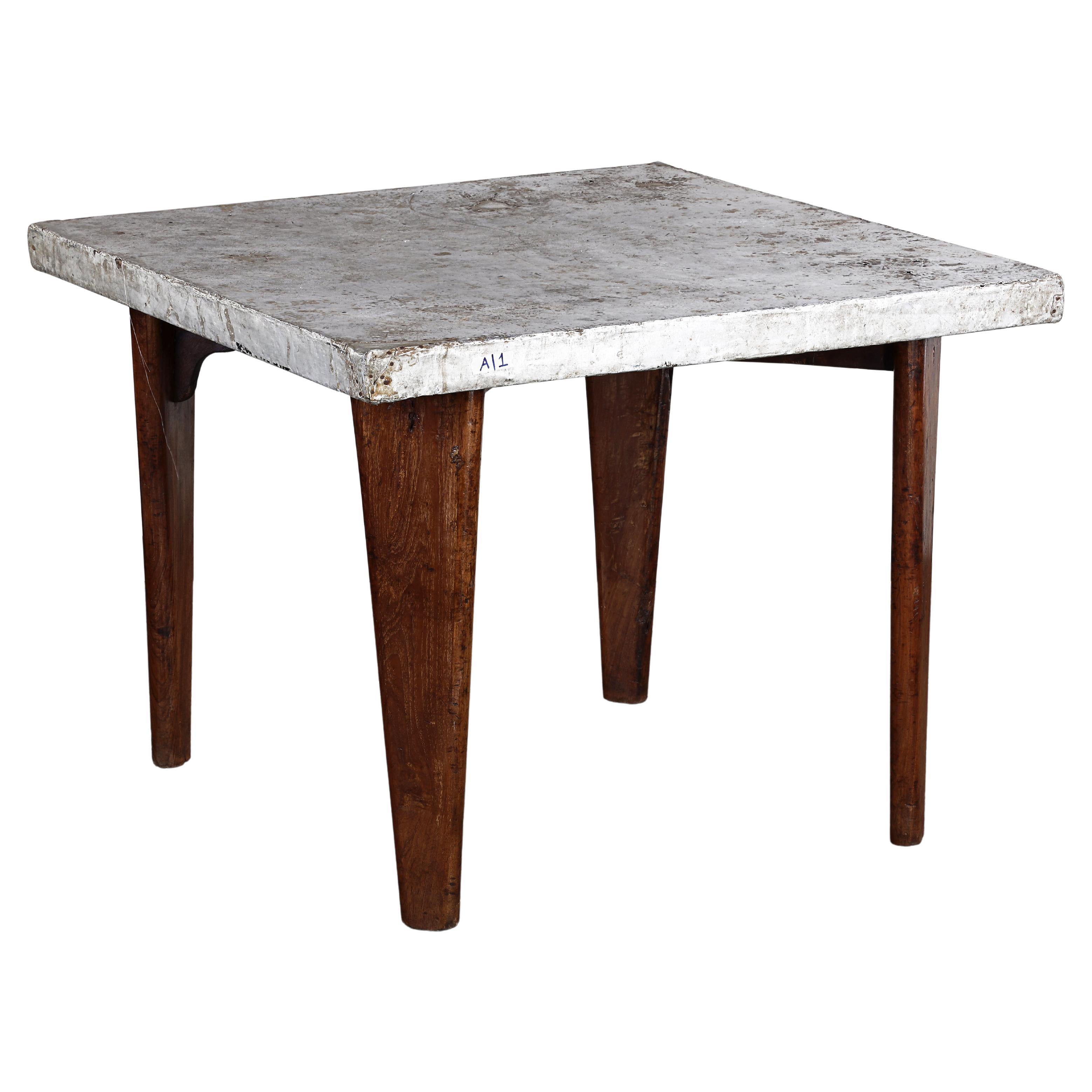 Pierre Jeanneret PJ-TA-04-B Metal Square Table / Authentic Mid-Century Modern