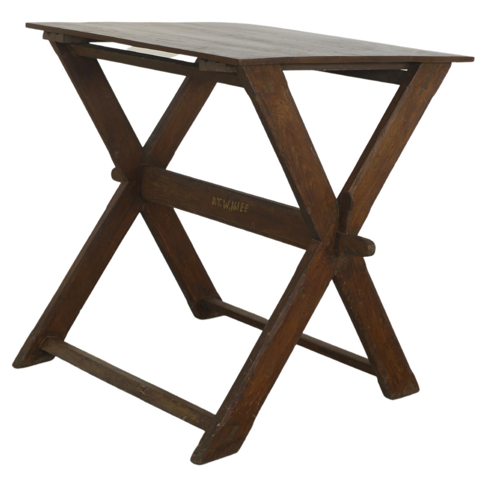 Pierre Jeanneret PJ-TA-11-A Collapsible Work Table / Authentic Mid-Century For Sale