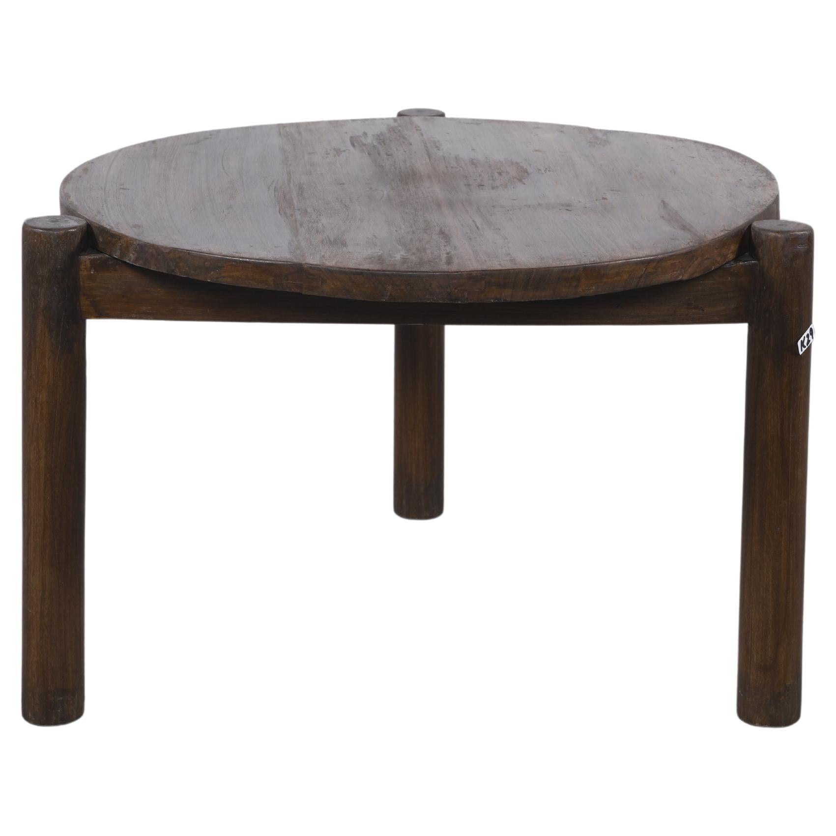 Primitive African Wooden Round Low Table at 1stDibs