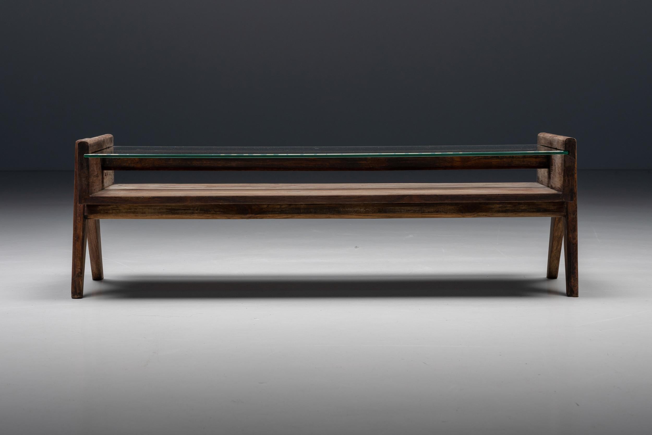 French Pierre Jeanneret PJ-TB-05-A Coffee Table, Chandigarh, 1960s For Sale