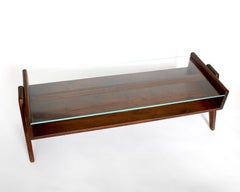 Pierre Jeanneret PJ TB 05 Coffee Table Teak and Glass Top Numbered