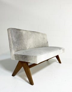 Pierre Jeanneret Public Bench from High Court, Chandigarh in Cowhide