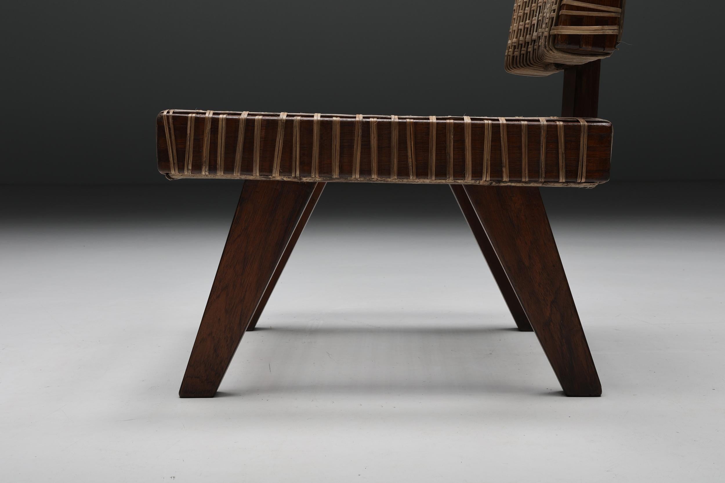 Pierre Jeanneret, Rare Armless Easy Chair, Chandigarh, 1955 For Sale 4