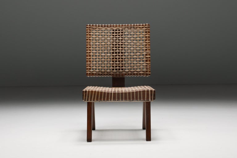 Pierre Jeanneret, Rare Armless Easy Chair, Chandigarh, 1955 For Sale 1
