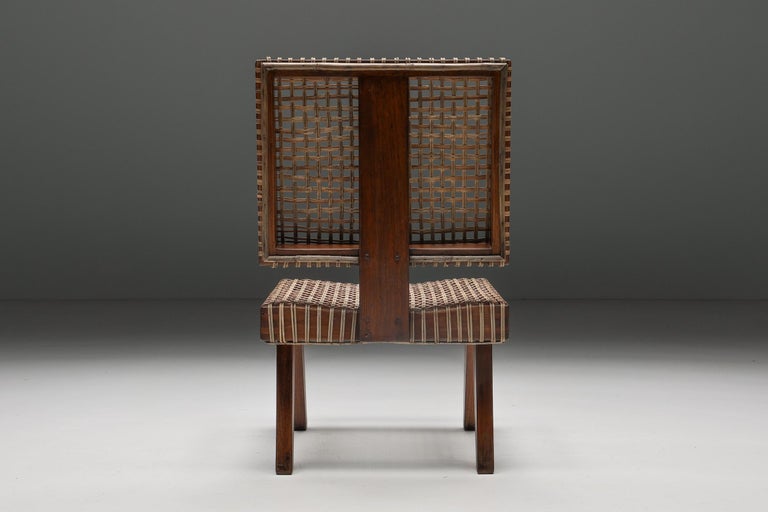 Pierre Jeanneret, Rare Armless Easy Chair, Chandigarh, 1955 For Sale 2