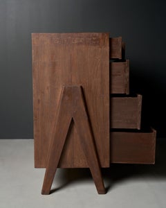 Pierre Jeanneret Rare Chest of Drawers, for College Library, Chandigarh, c. 1960