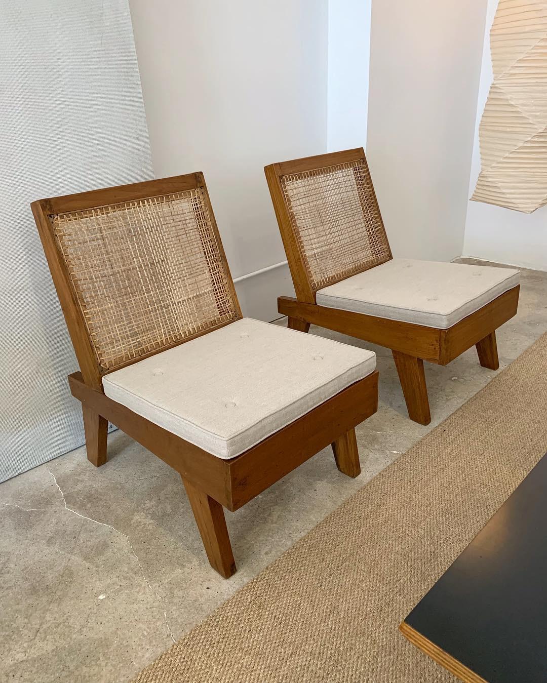 Mid-Century Modern Pierre Jeanneret Rare Folding Easy Chairs from Chandigarh, circa 1960 For Sale