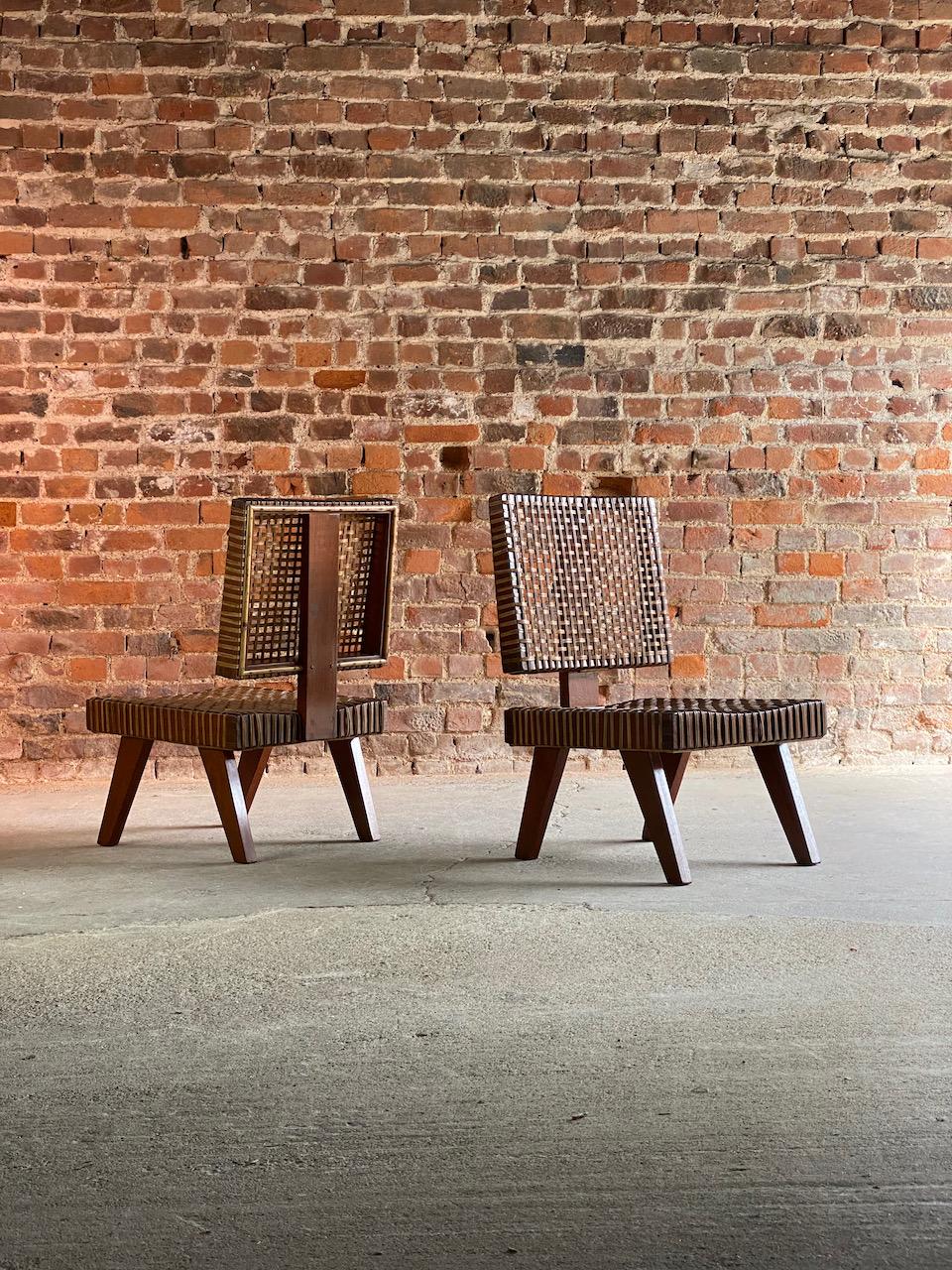 Indian Pierre Jeanneret Rare Lounge Chairs Chandigarh Circa 1955-56 For Sale