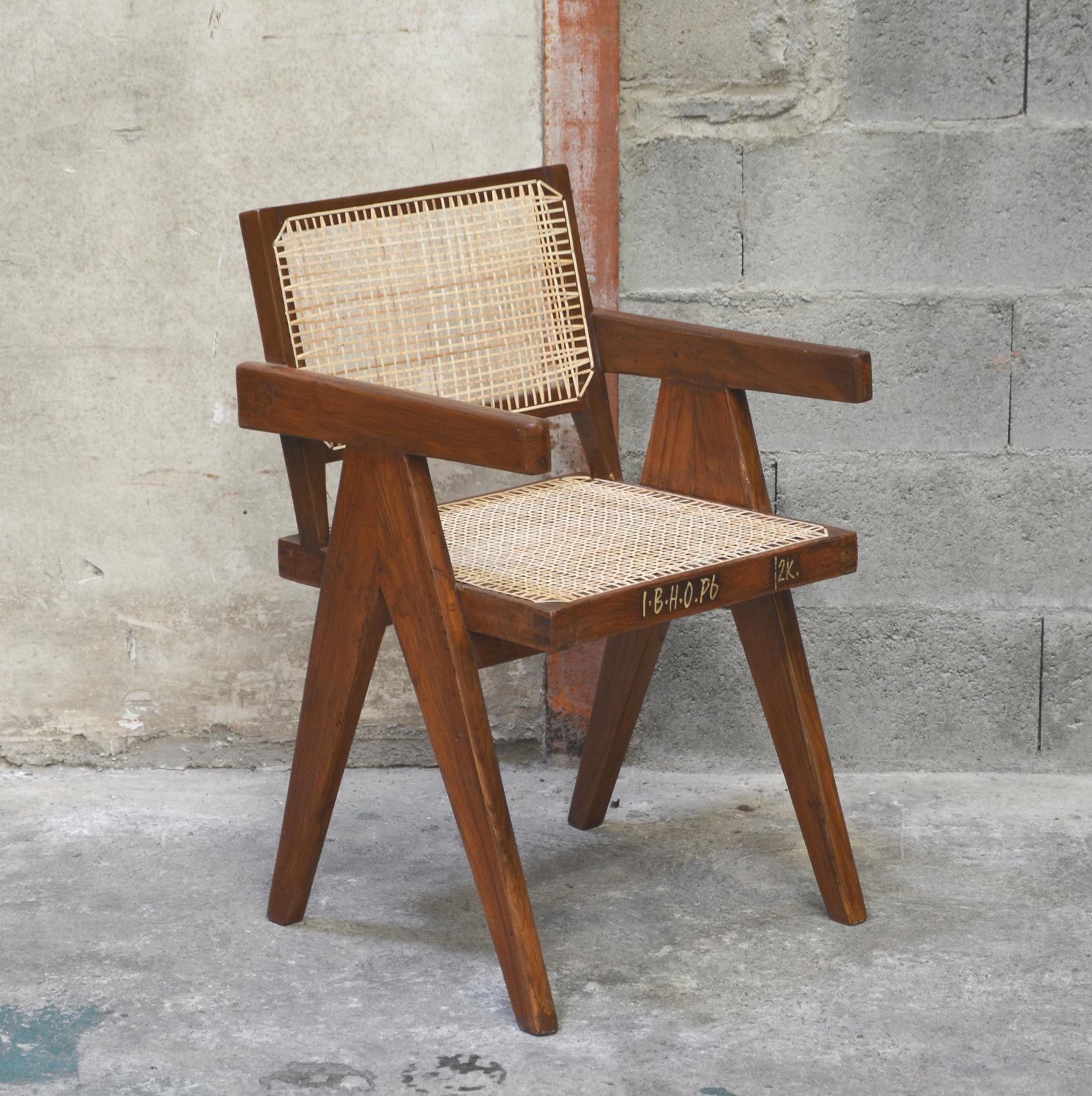 Indian Pierre Jeanneret, Rare Set of 12 Chairs For Sale