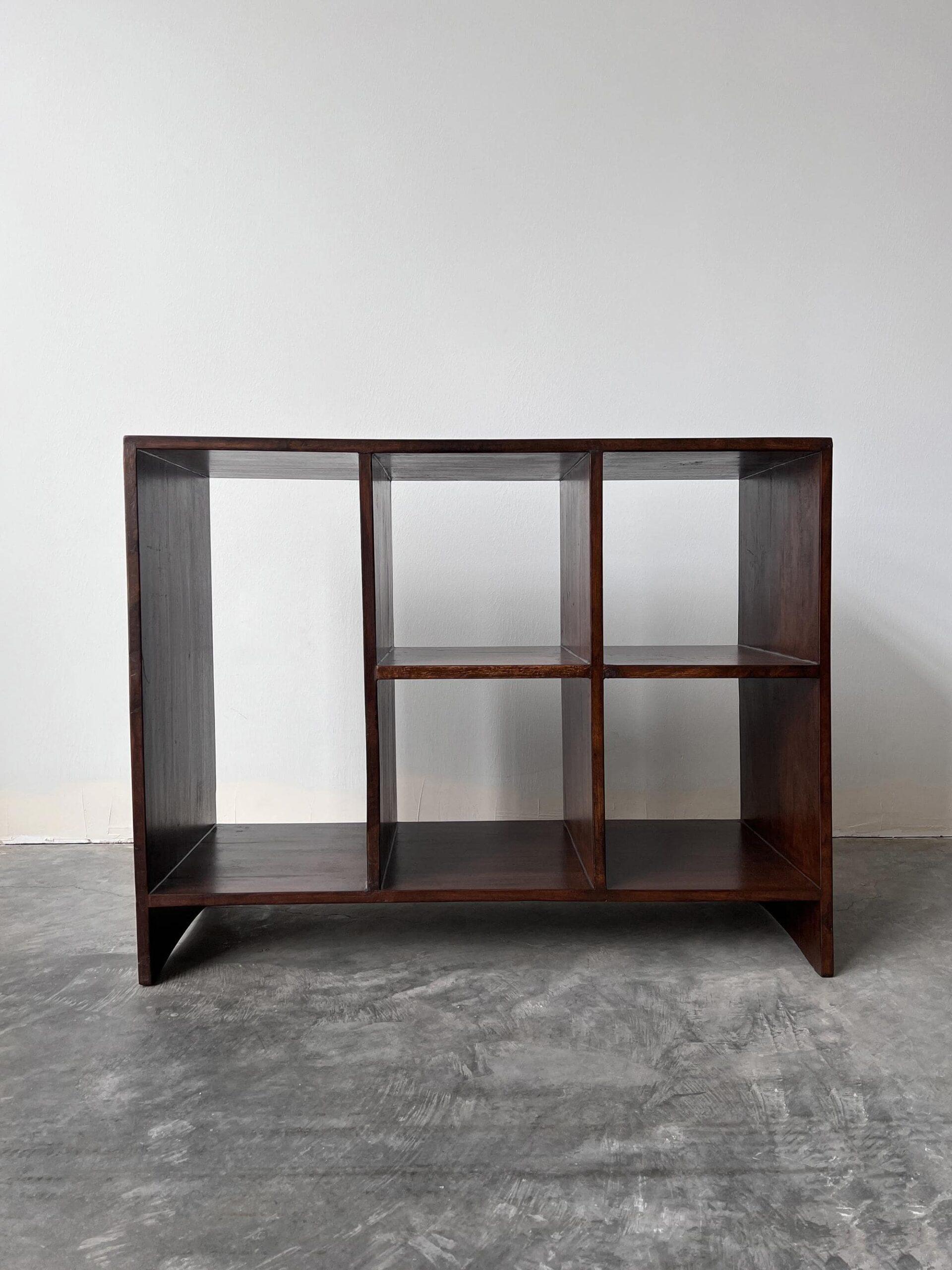 Pierre Jeanneret Teak 5 Space File Rack with Markings In Good Condition In San Francisco, CA