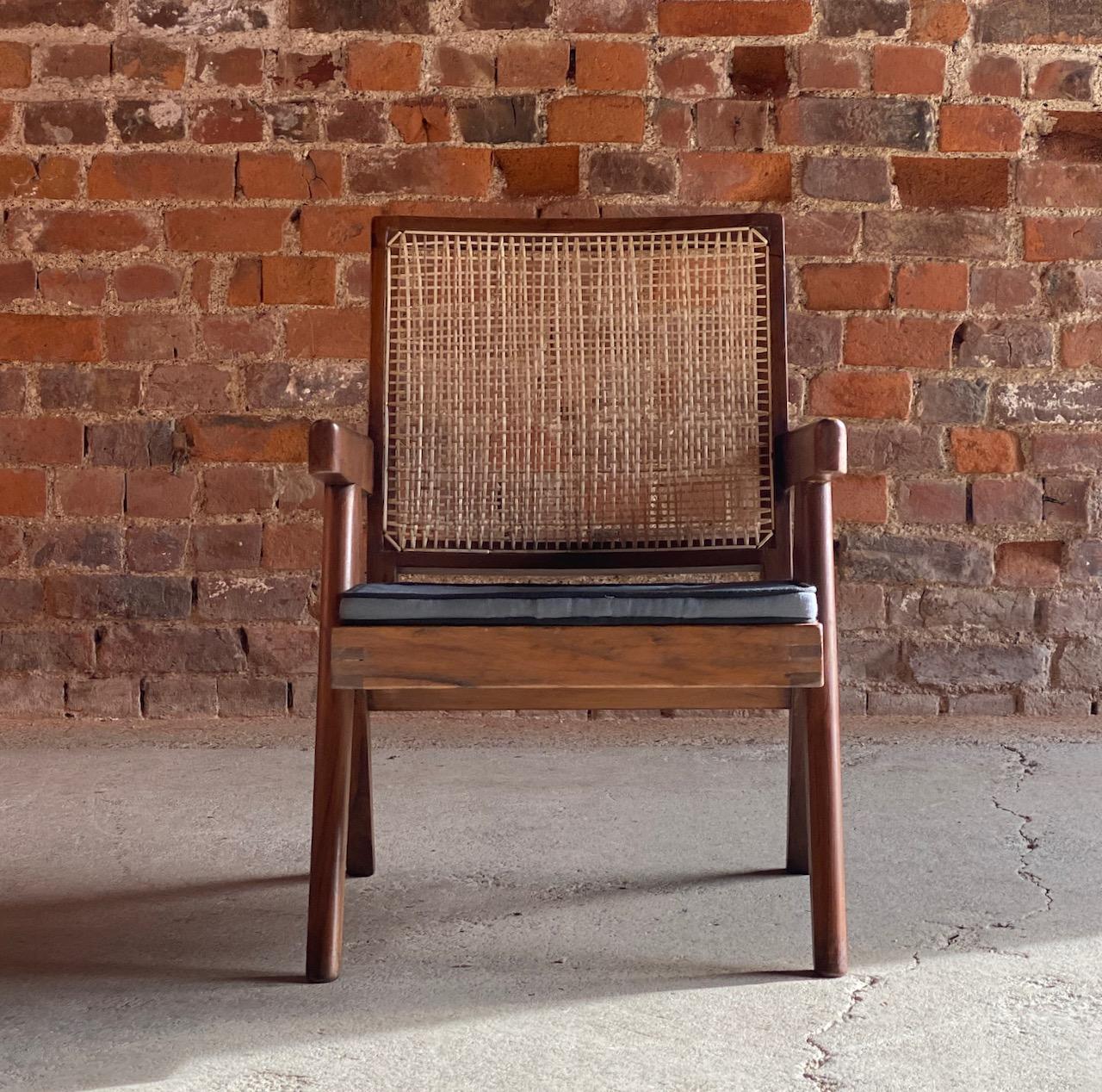Cane Pierre Jeanneret Rosewood Low Easy Armchair Model PJ-SI-29-A, circa 1955