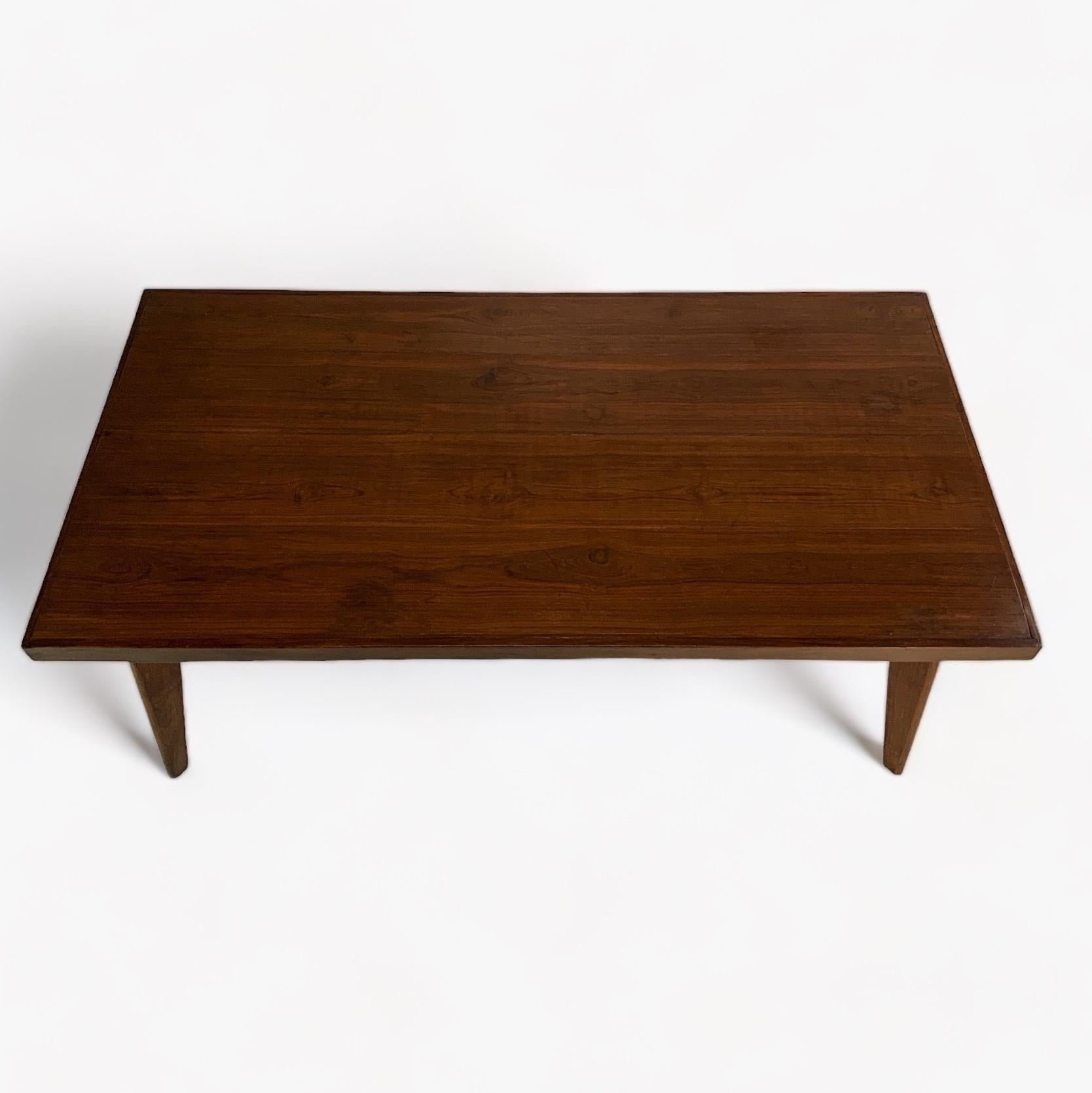 Exceptionally rare and important Pierre Jeanneret Rosewood table, model PJ-TA-01-A, circa 1962. 

Provenance documents available. 

This model—often made in teak and occasionally painted black— appeared in student dining halls, cafeterias, and