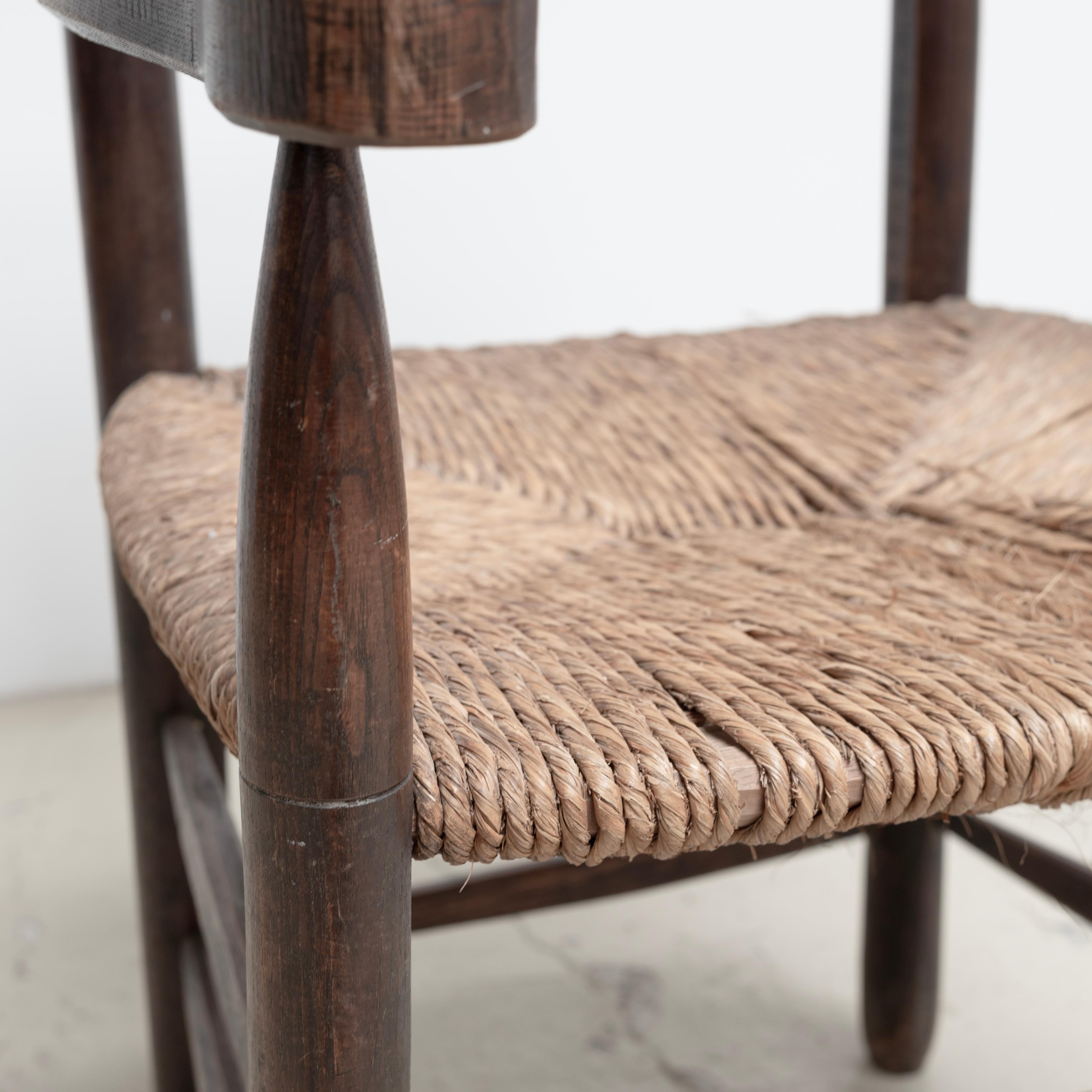 PIERRE JEANNERET  -Rush Arm Chair 1950s, attributed For Sale 6