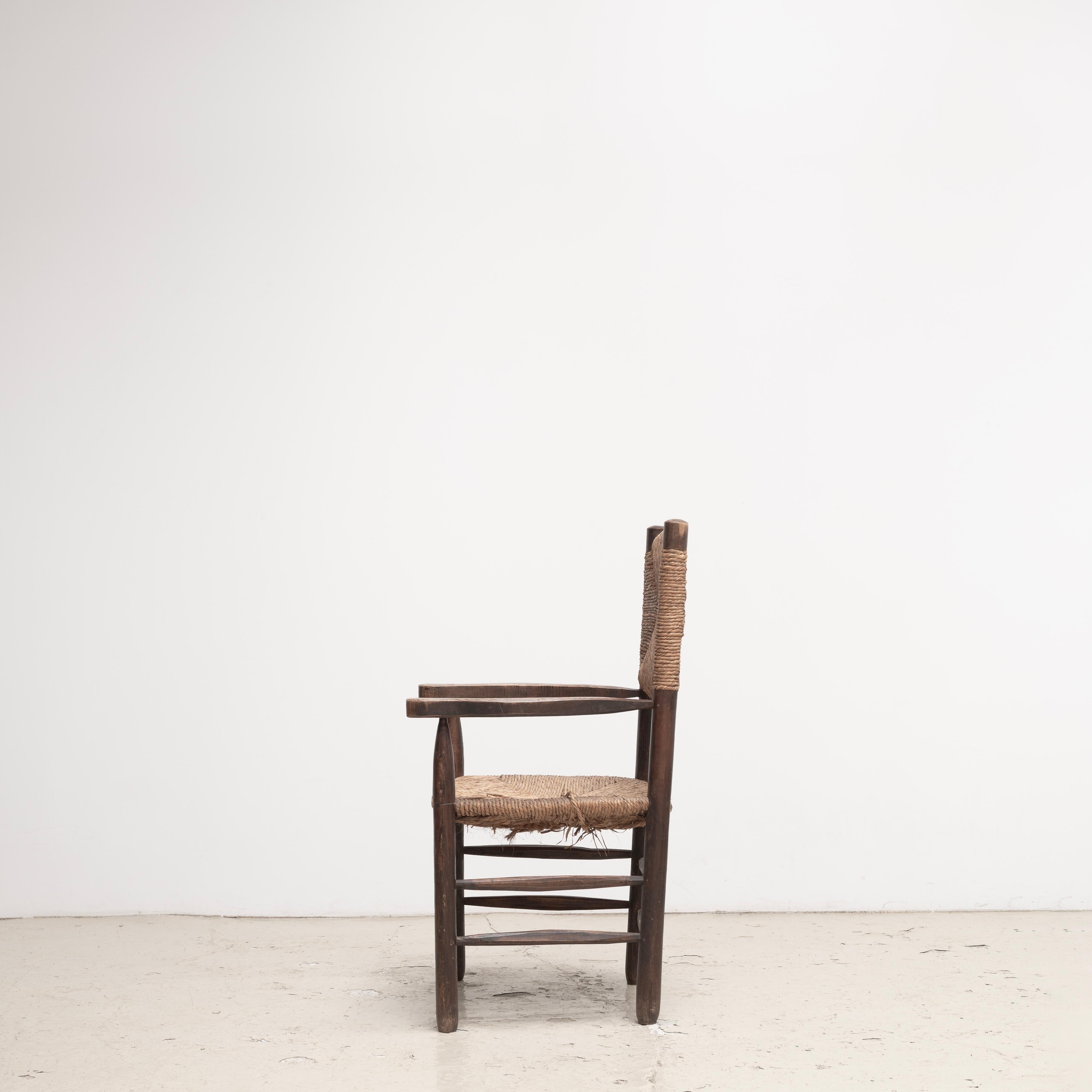 PIERRE JEANNERET  -Rush Arm Chair 1950s, attributed For Sale 2