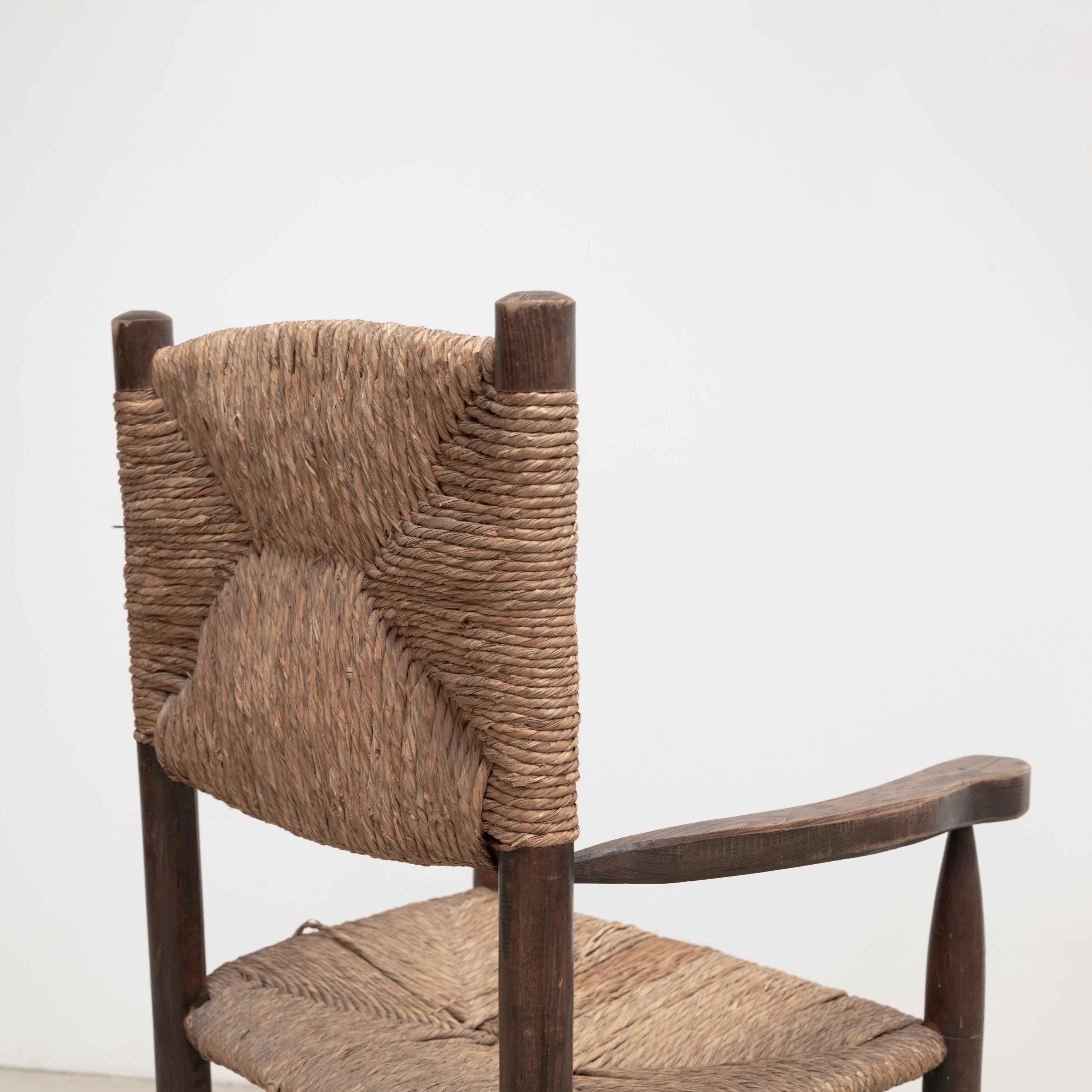 PIERRE JEANNERET  -Rush Arm Chair 1950s, attributed For Sale 4