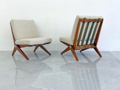 Pierre Jeanneret „Scissor Lounge Chairs“, Knoll, 1965, inklusive Originalkissen