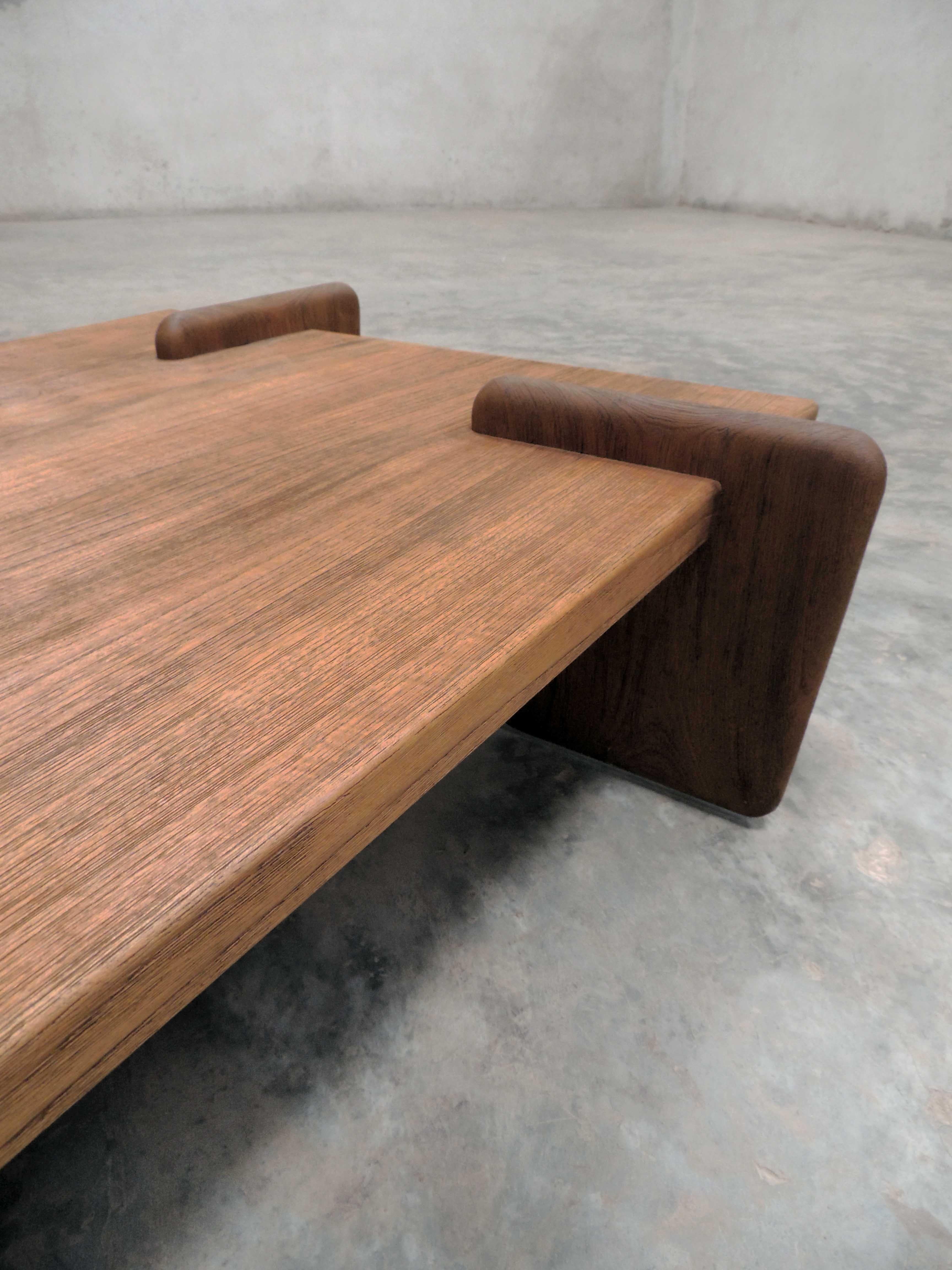 Asian Pierre Jeanneret, Sculptural Coffee Table, Contemporary Reedition