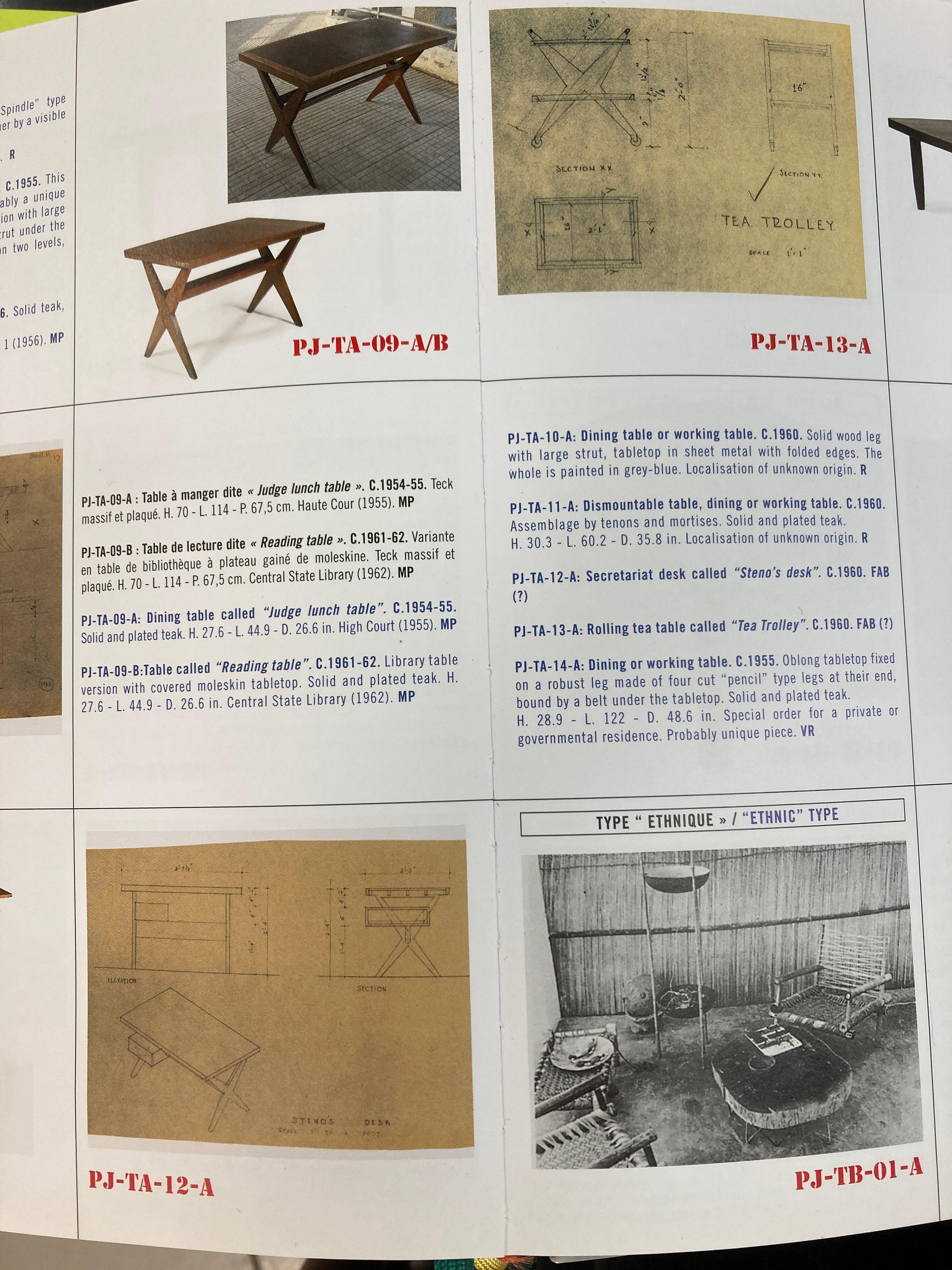 Pierre Jeanneret, Secretariat or Steno's Desk, PJ-TA-12-A, authentic, circa 1960 6