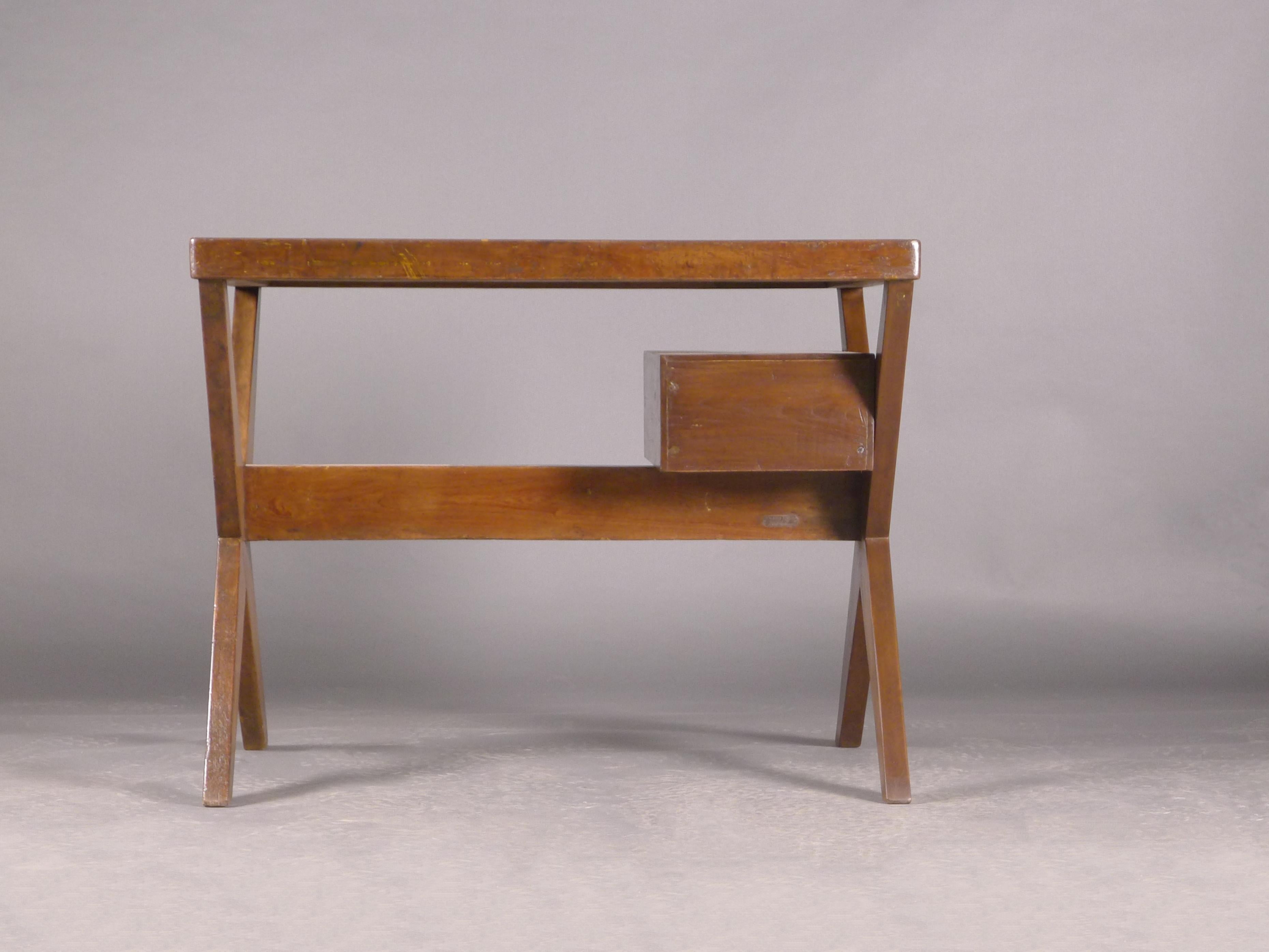 20th Century Pierre Jeanneret, Secretariat or Steno's Desk, PJ-TA-12-A, authentic, circa 1960