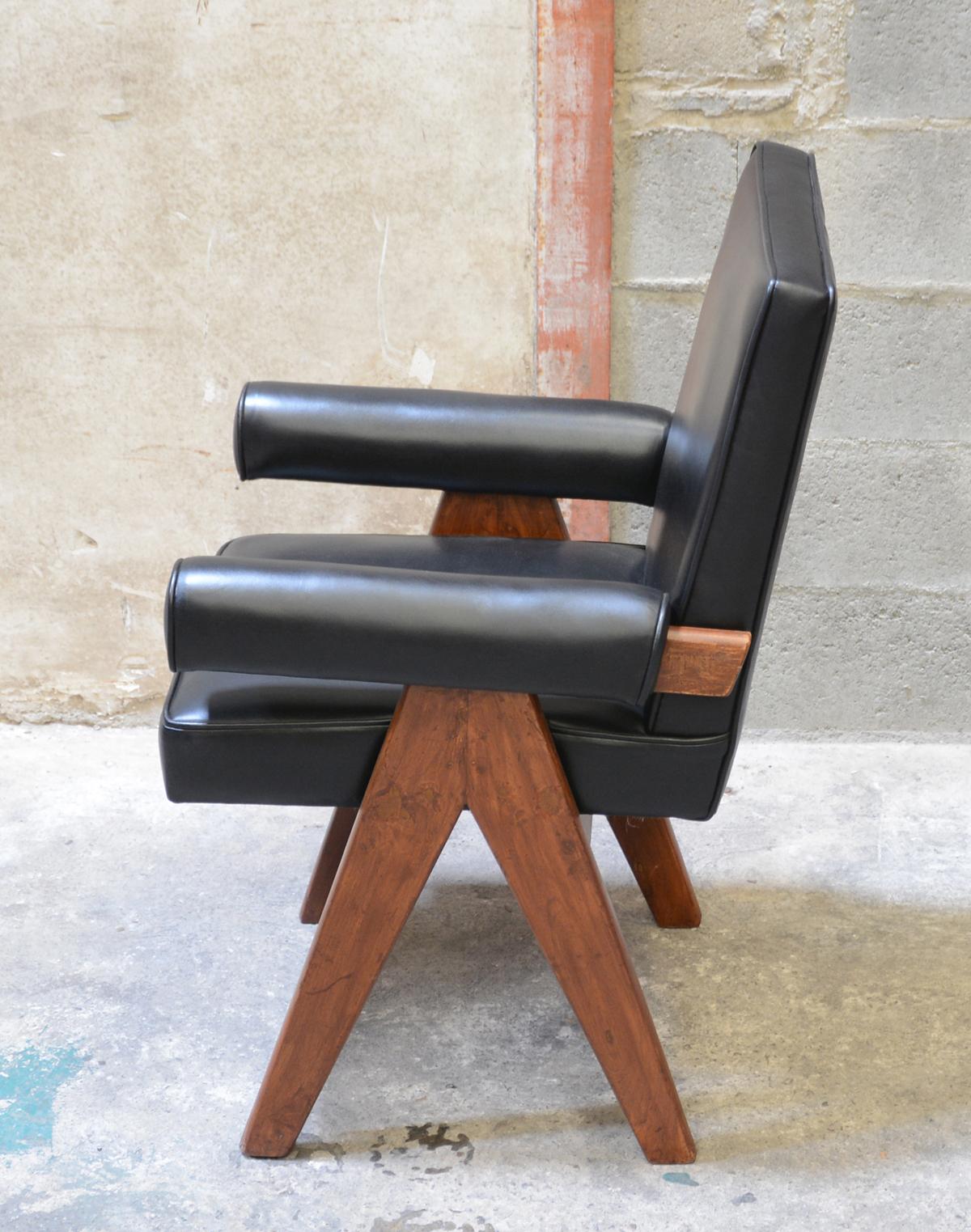 Indian Pierre Jeanneret Senate Committee Armchair For Sale