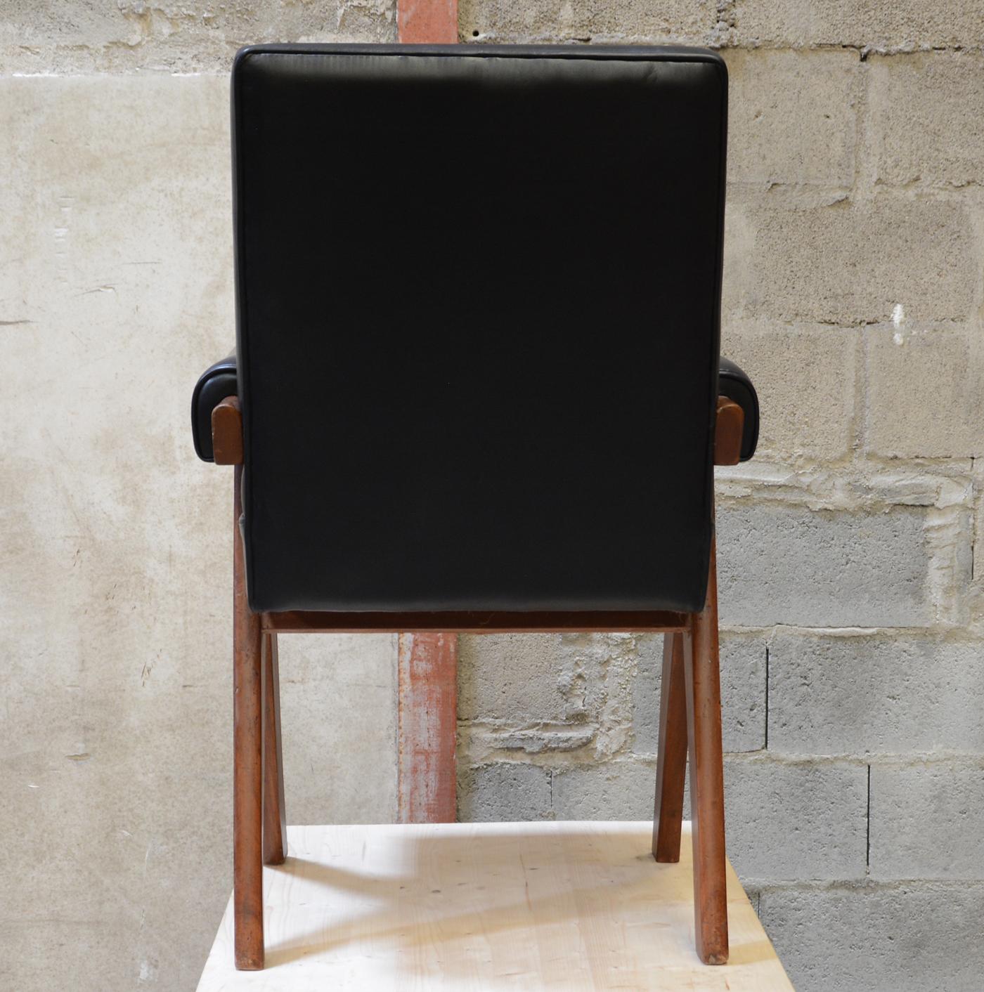 Leather Pierre Jeanneret Senate Committee Armchair For Sale