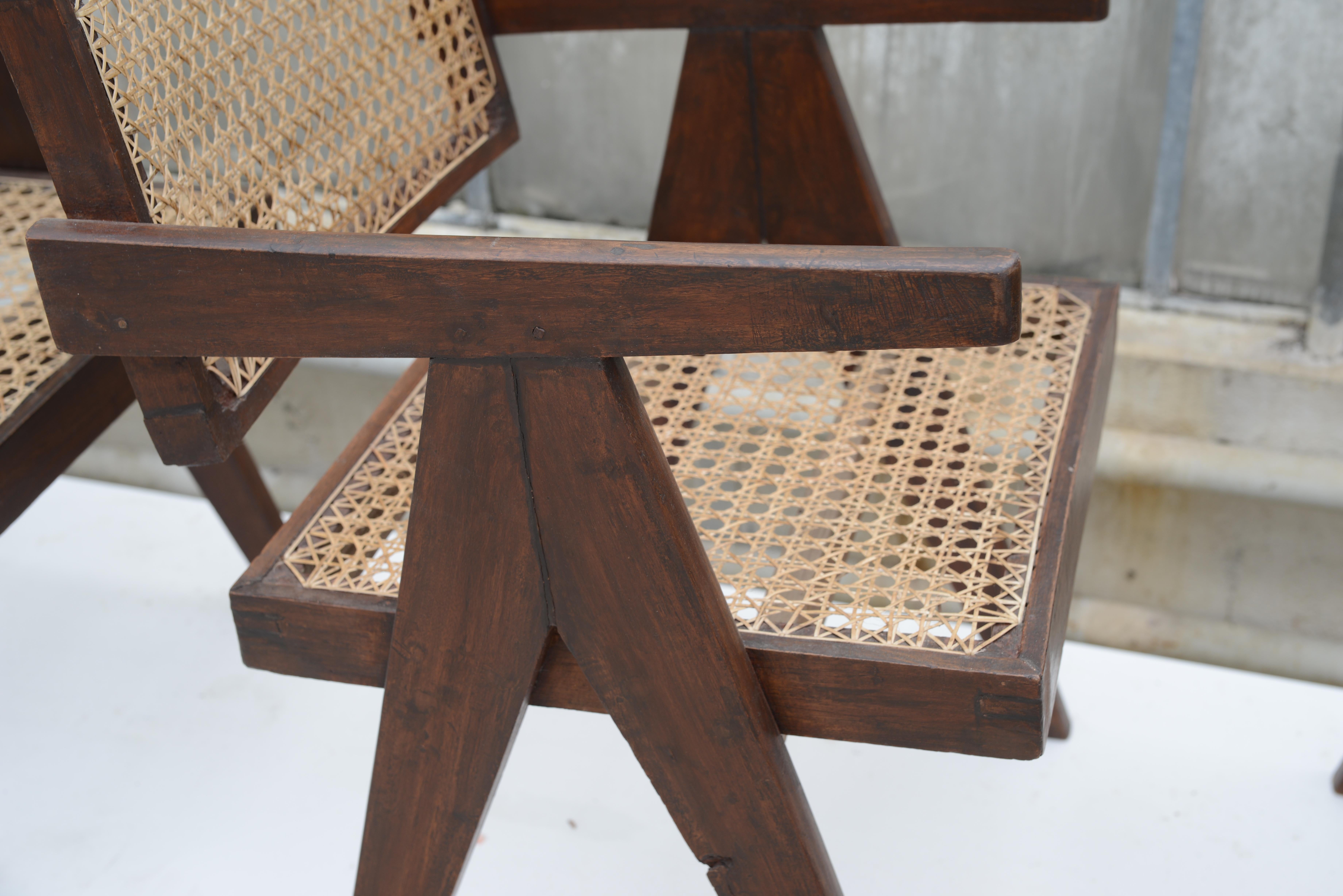 Pierre Jeanneret Set of 4 Chairs / Authentic Mid-Century Modern PJ-SI-28-A 4