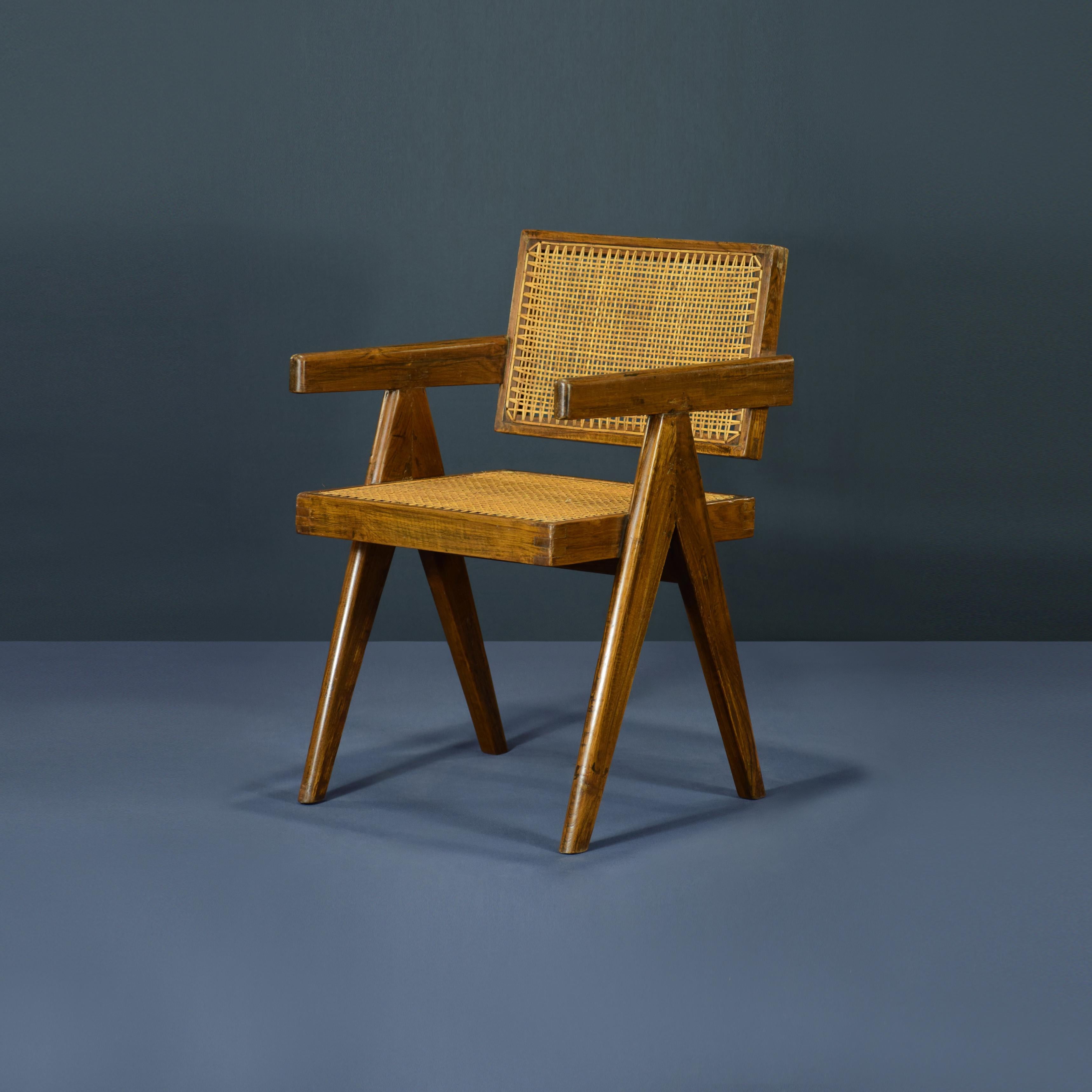 Pierre Jeanneret: 4er-Set Stühle, PJ-SI-28-A, authentisch, Mid-Century Modern im Angebot 3