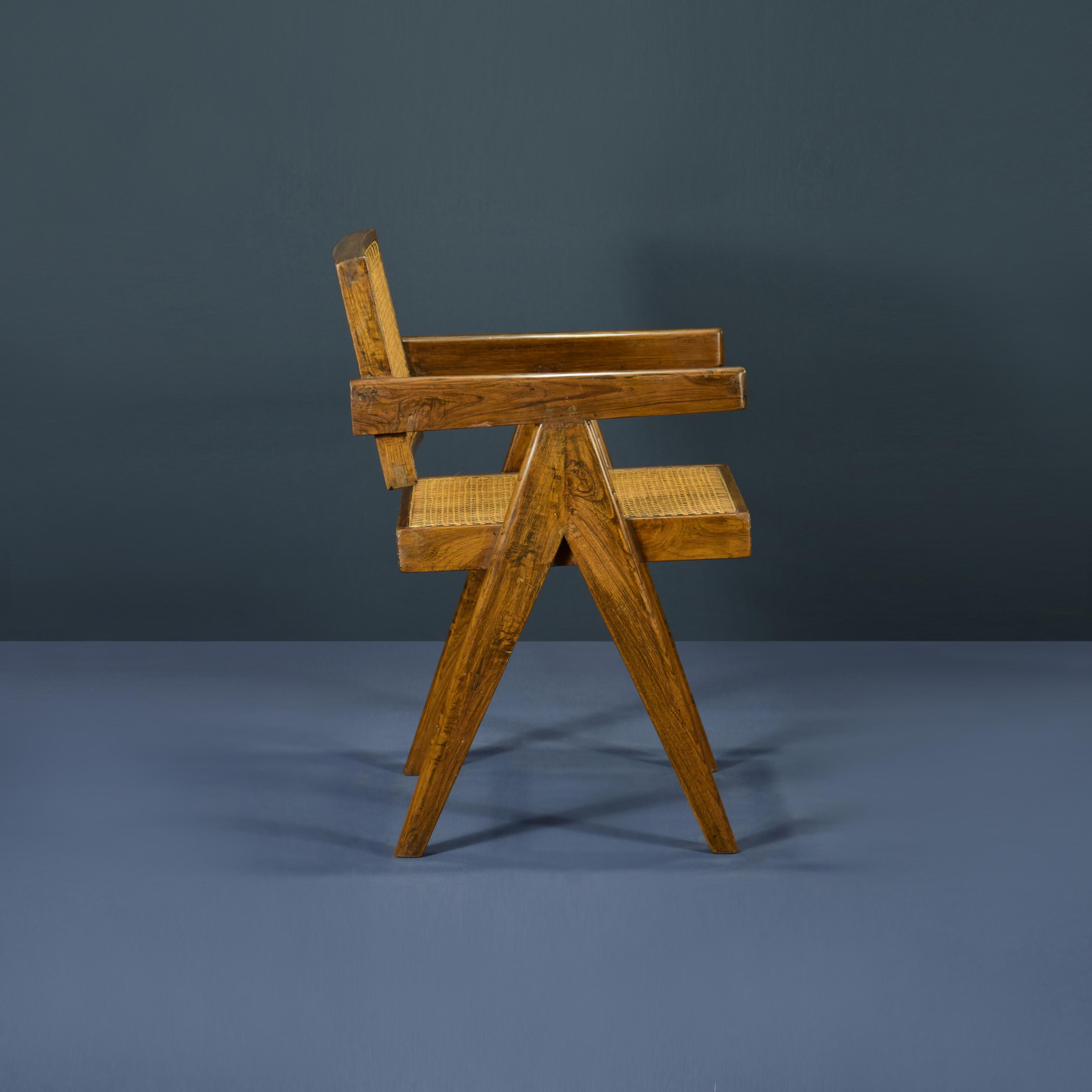 Pierre Jeanneret: 4er-Set Stühle, PJ-SI-28-A, authentisch, Mid-Century Modern im Angebot 1