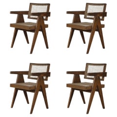 Pierre Jeanneret Set of 4 Chairs PJ-SI-28-A / Authentic Mid-Century Modern