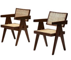 Pierre Jeanneret Set of 4 Floating Back Office Chairs