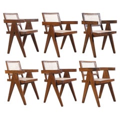 Pierre Jeanneret Set of 6 Chairs / Authentic Mid-Century Modern PJ-SI-28-B