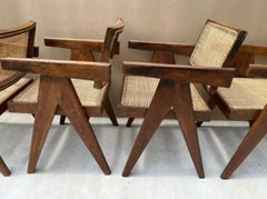 Pierre Jeanneret Set of 6 Floating Back Office Chairs