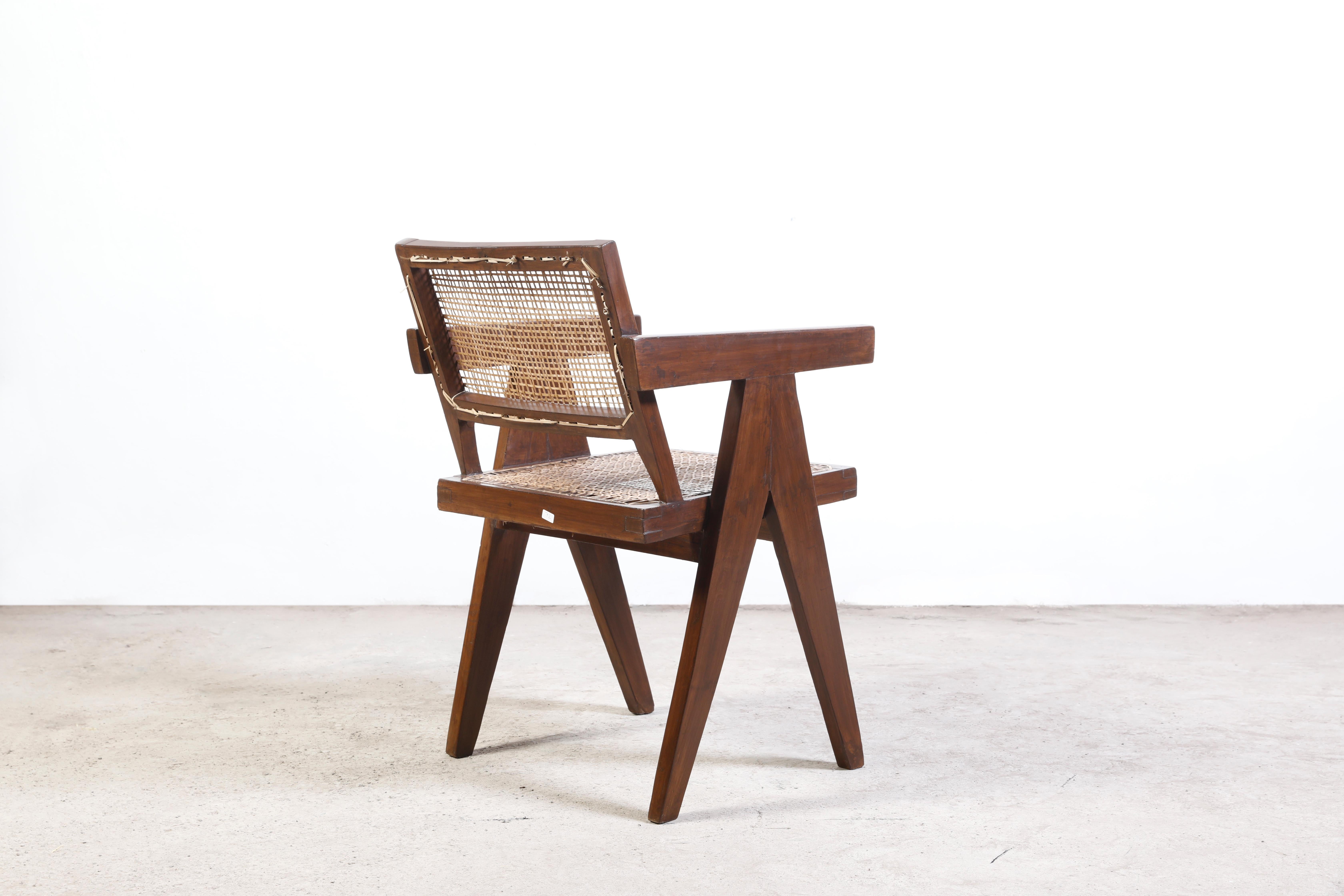 Indian Pierre Jeanneret Set of 8 Chairs / Authentic Mid-Century Modern PJ-SI-28-B For Sale