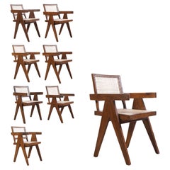 Pierre Jeanneret Set of 8 Chairs / Authentic Mid-Century Modern PJ-SI-28-B