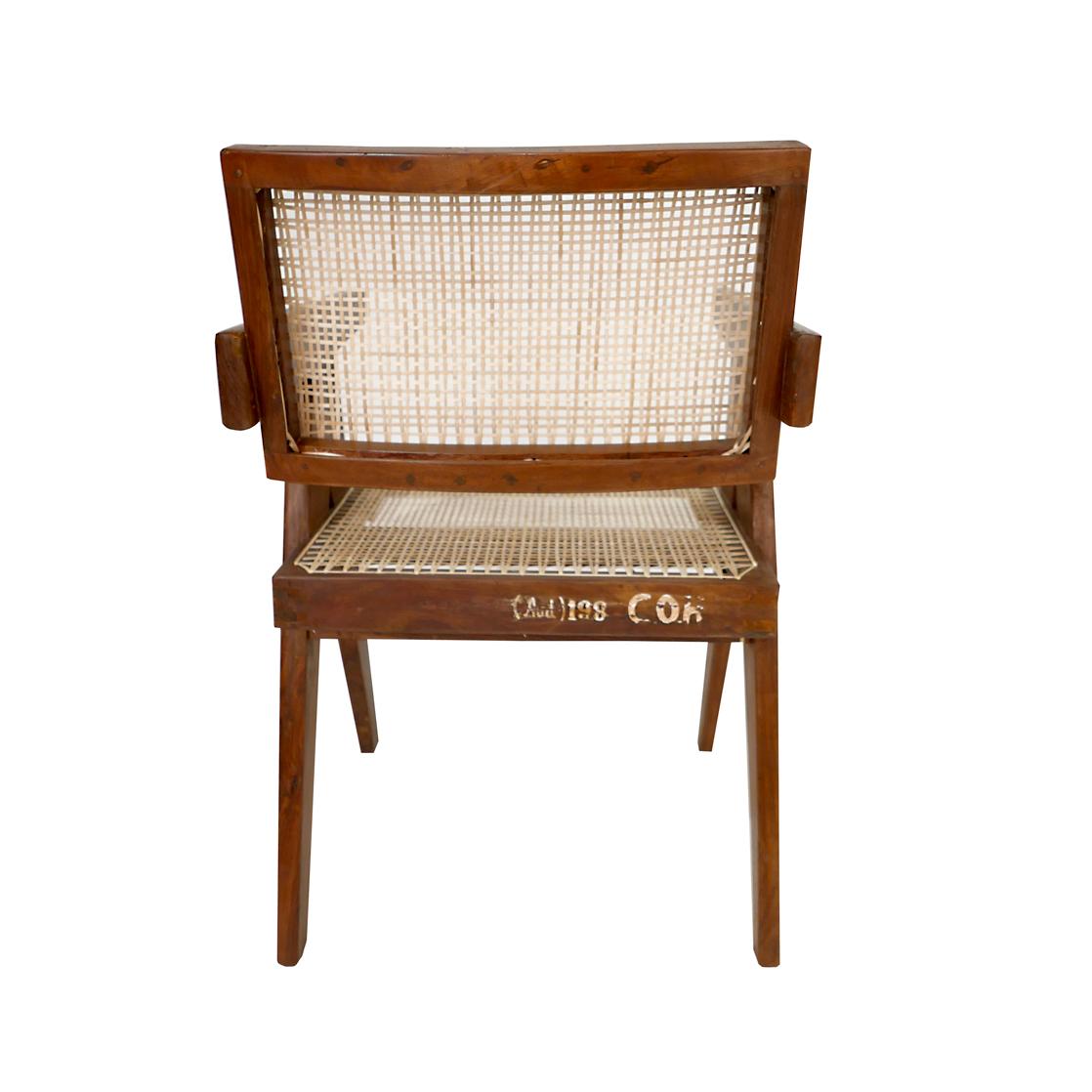Mid-20th Century Pierre Jeanneret Set of Six Armchairs, Model PJ-SI-28-B For Sale