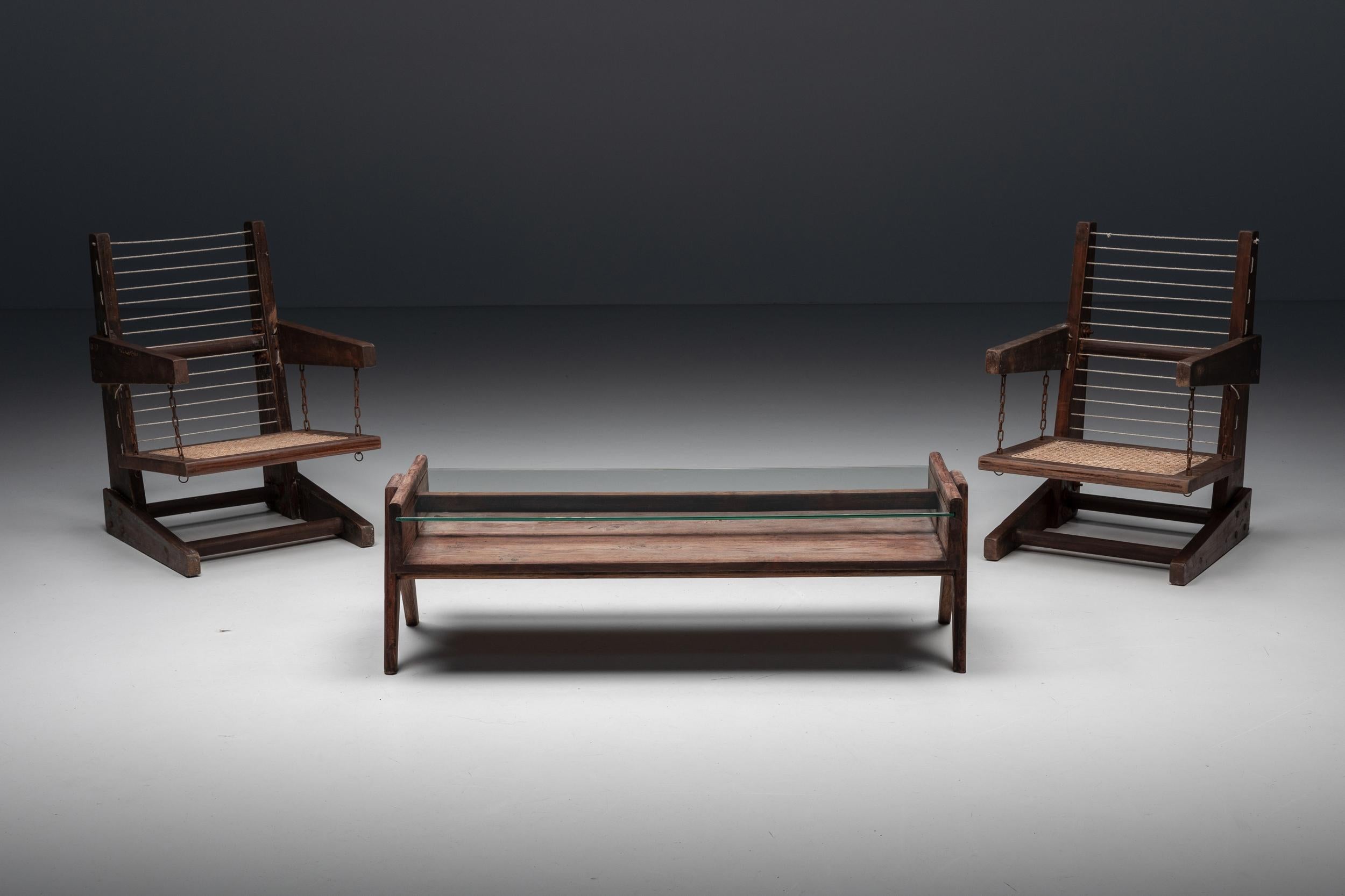 Cord Pierre Jeanneret Set of Two Demountable Pj-010615 Hanging Armchairs, 1953
