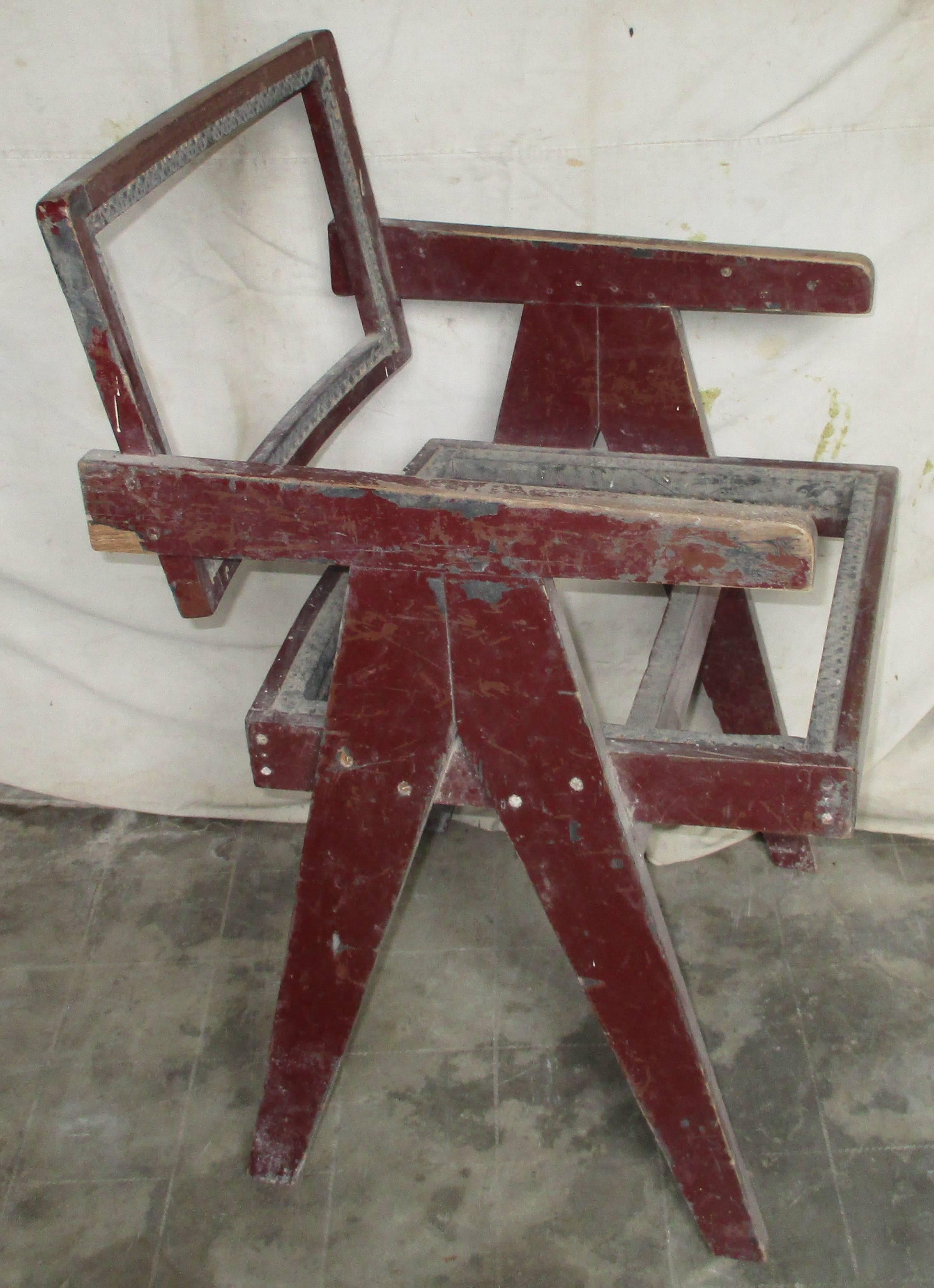 Pierre Jeanneret Set of Two Office Chairs 6